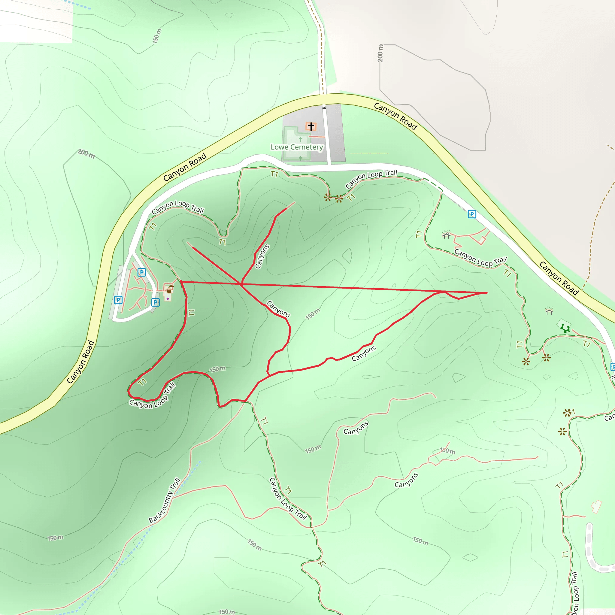 Canyons Trail mobile static map