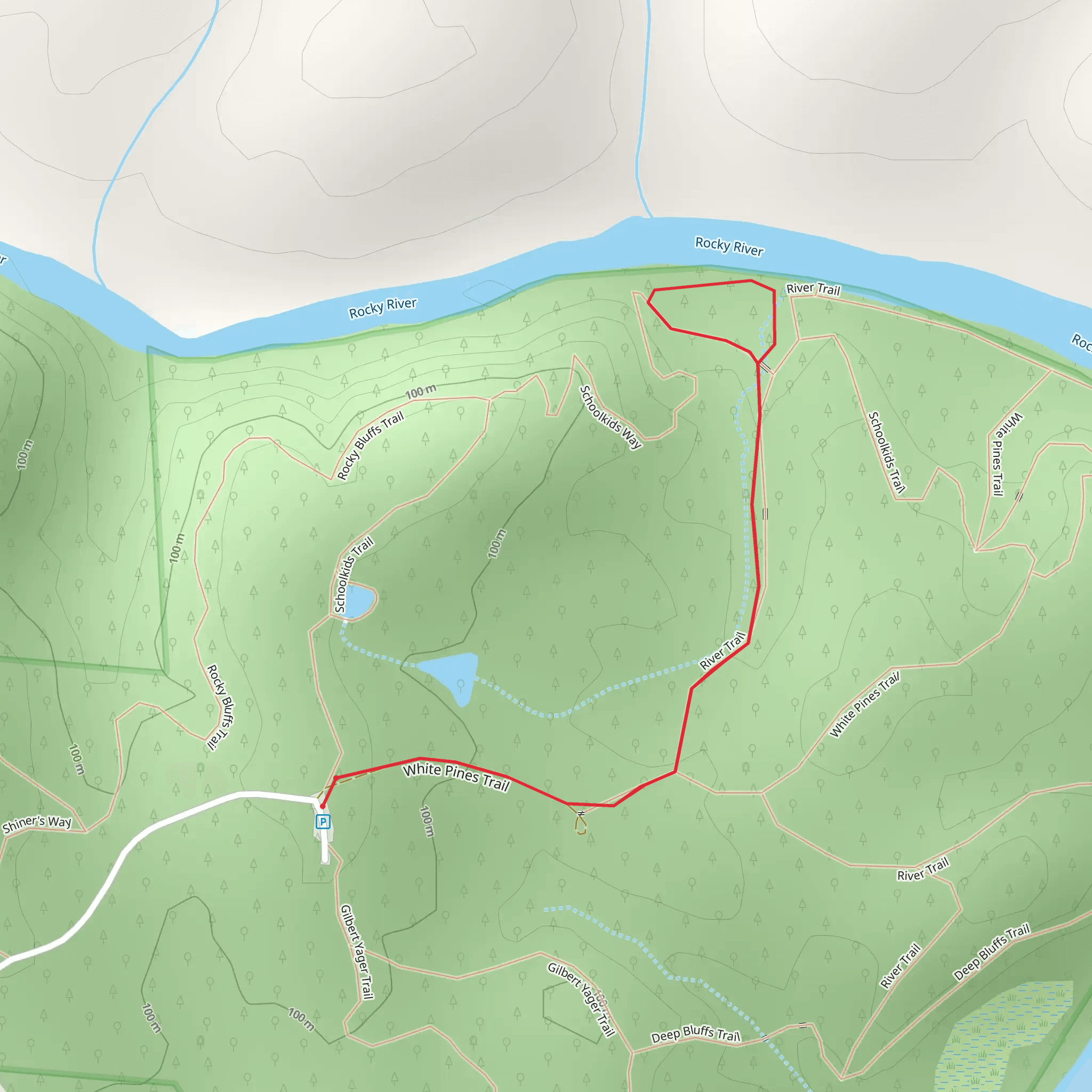 Rocky River Trail mobile static map