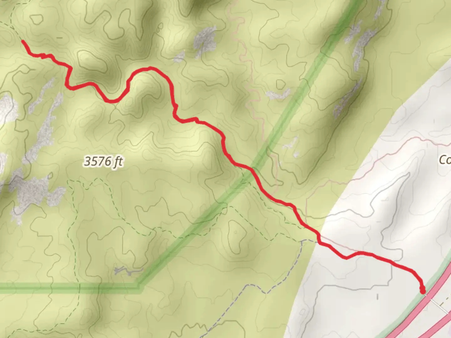 An image depicting the trail Cottonwood Canyon Trail and its surrounding area.