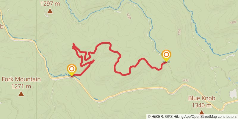 Frosty Gap via Eagle Camp Trail and Pocahontas Trail stage 2 Map