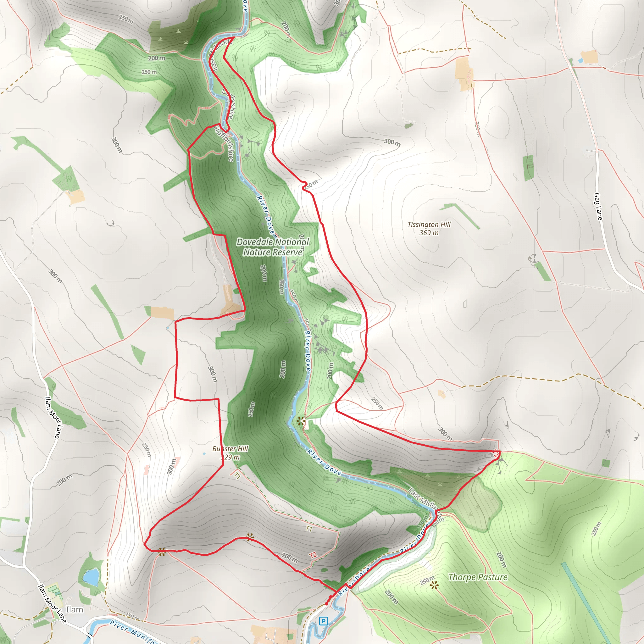 Bunster Hill - Dovedale Wood and Upper Taylor's Wood mobile static map