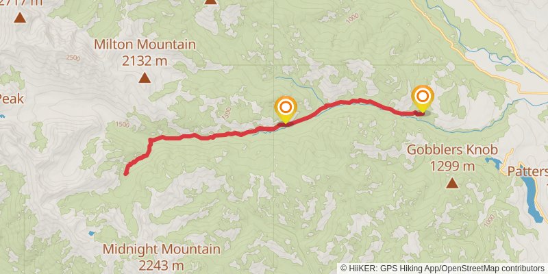 South Fork Wolf Creek Trail stage 2 Map