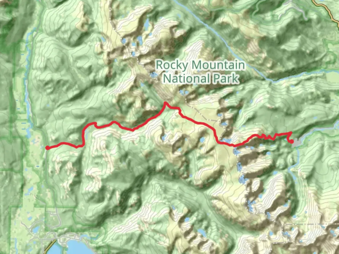 An image depicting the trail Tonahutu Creek-Flattop Junction and its surrounding area.