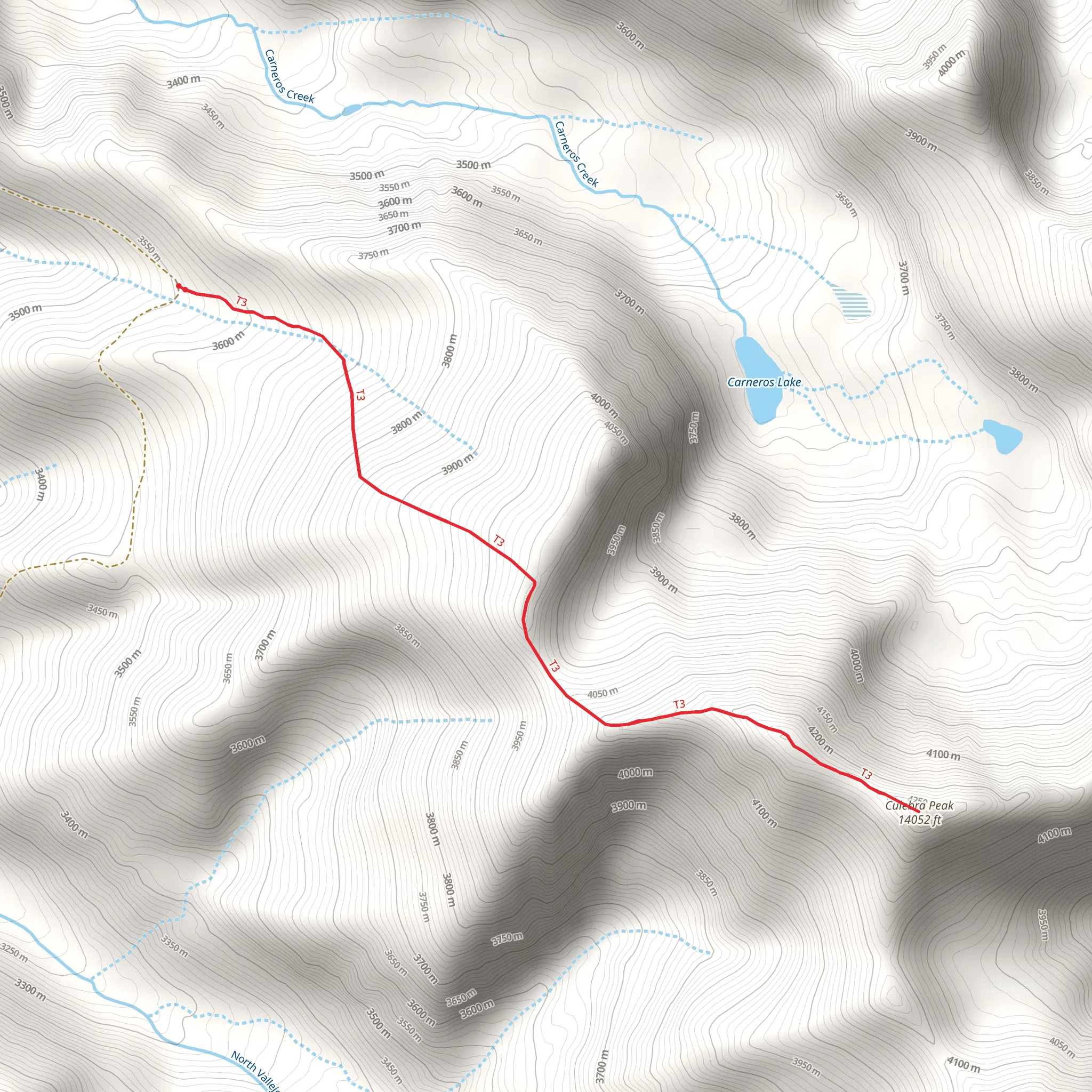 Culebra Peak Trail mobile static map