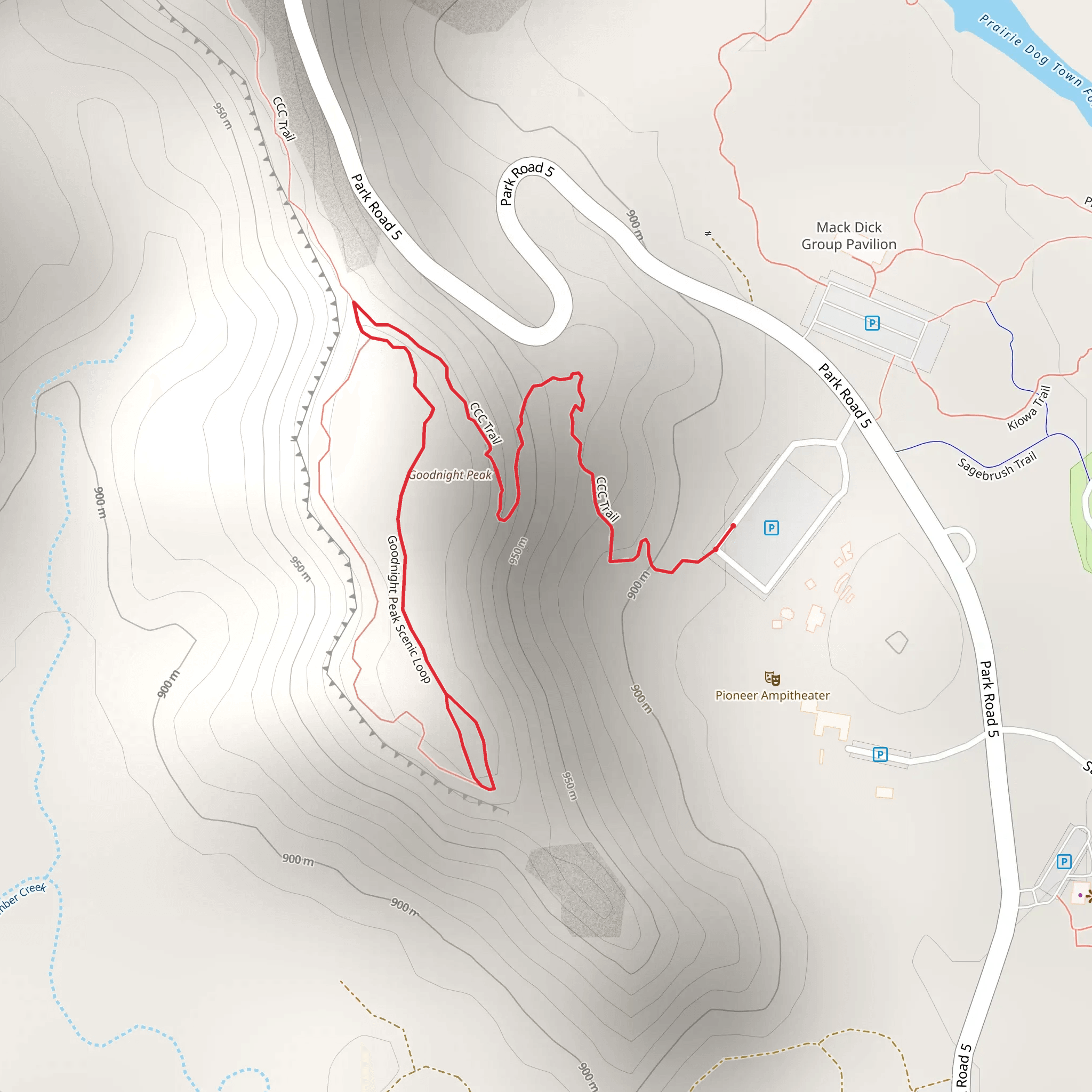 CCC Trail and Goodnight Peak Scenic Loop mobile static map