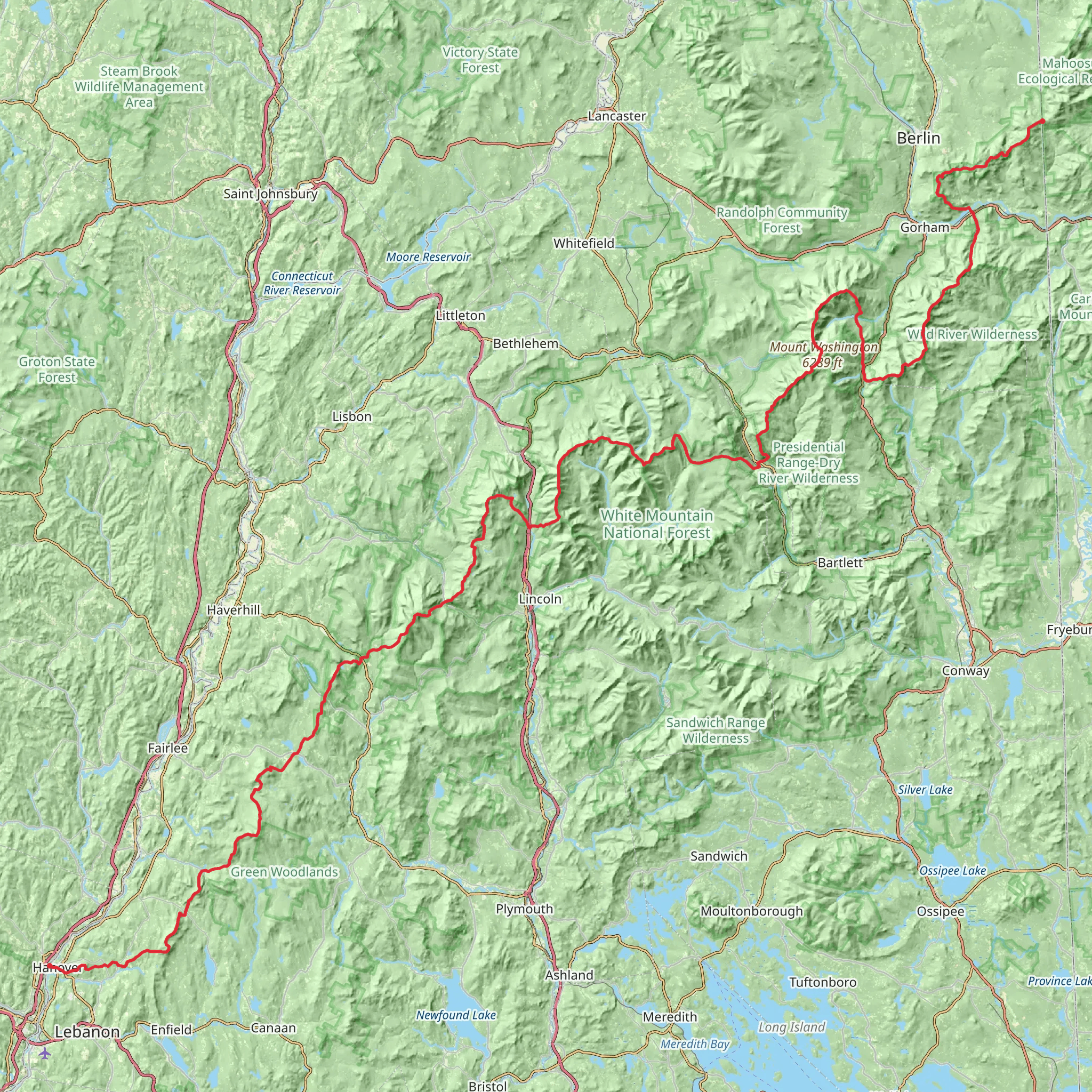 Appalachian Trail - New Hampshire mobile static map
