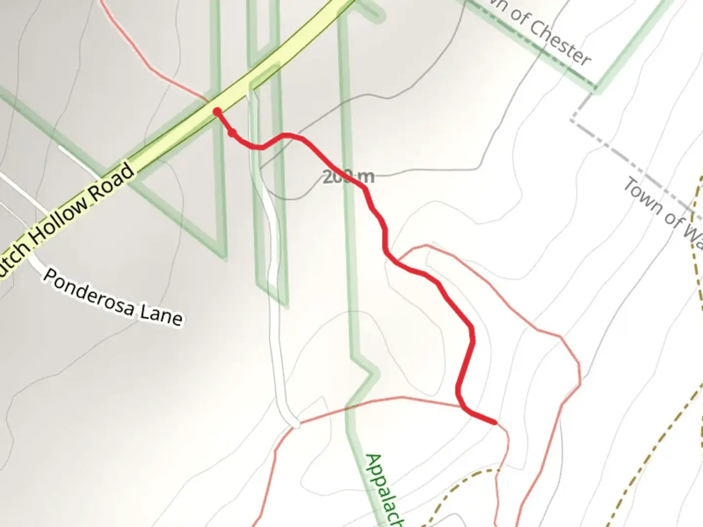 An image depicting the trail Dutch Hollow via Appalachian Trail and its surrounding area.
