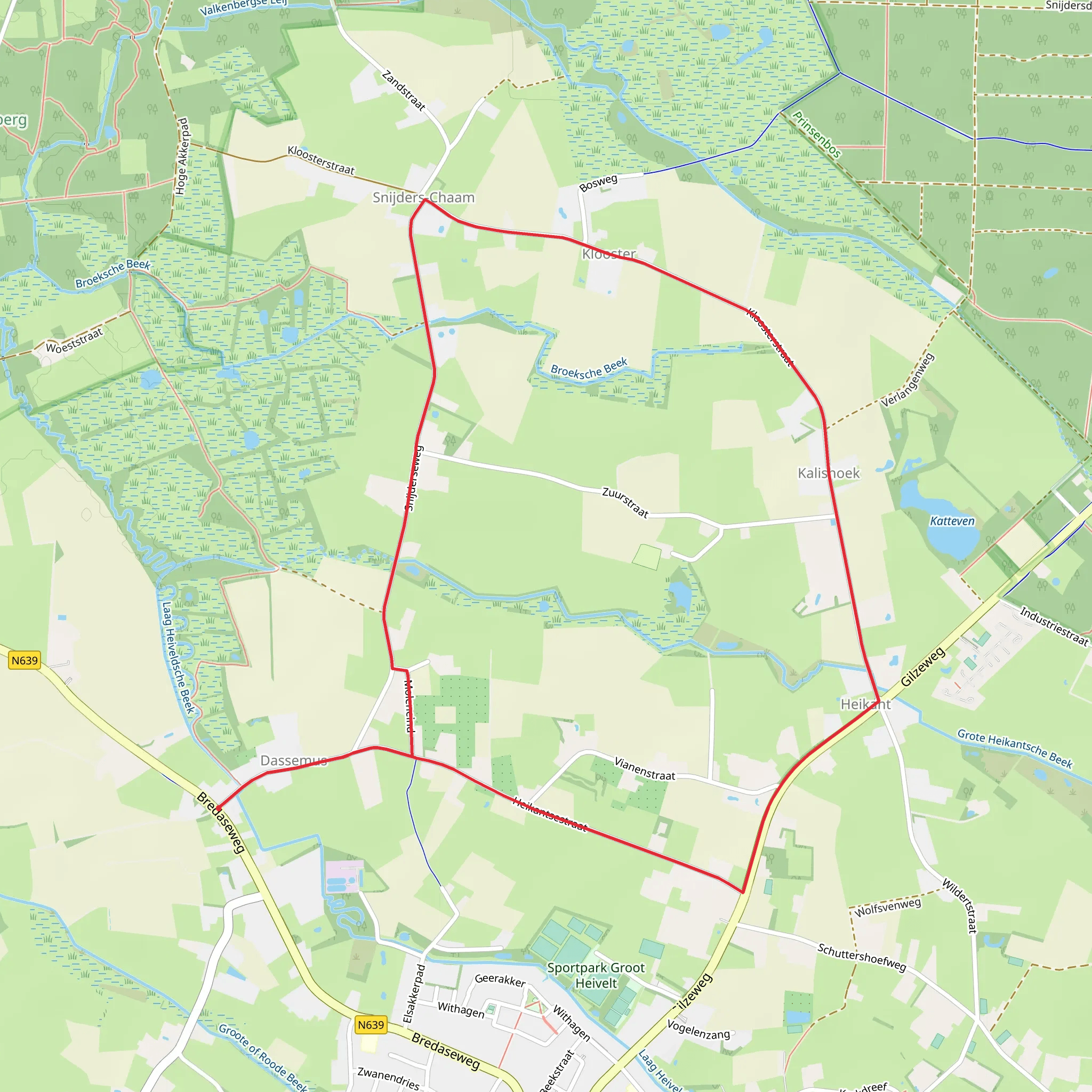 Snijderse Weg and Gilze Weg Loop mobile static map