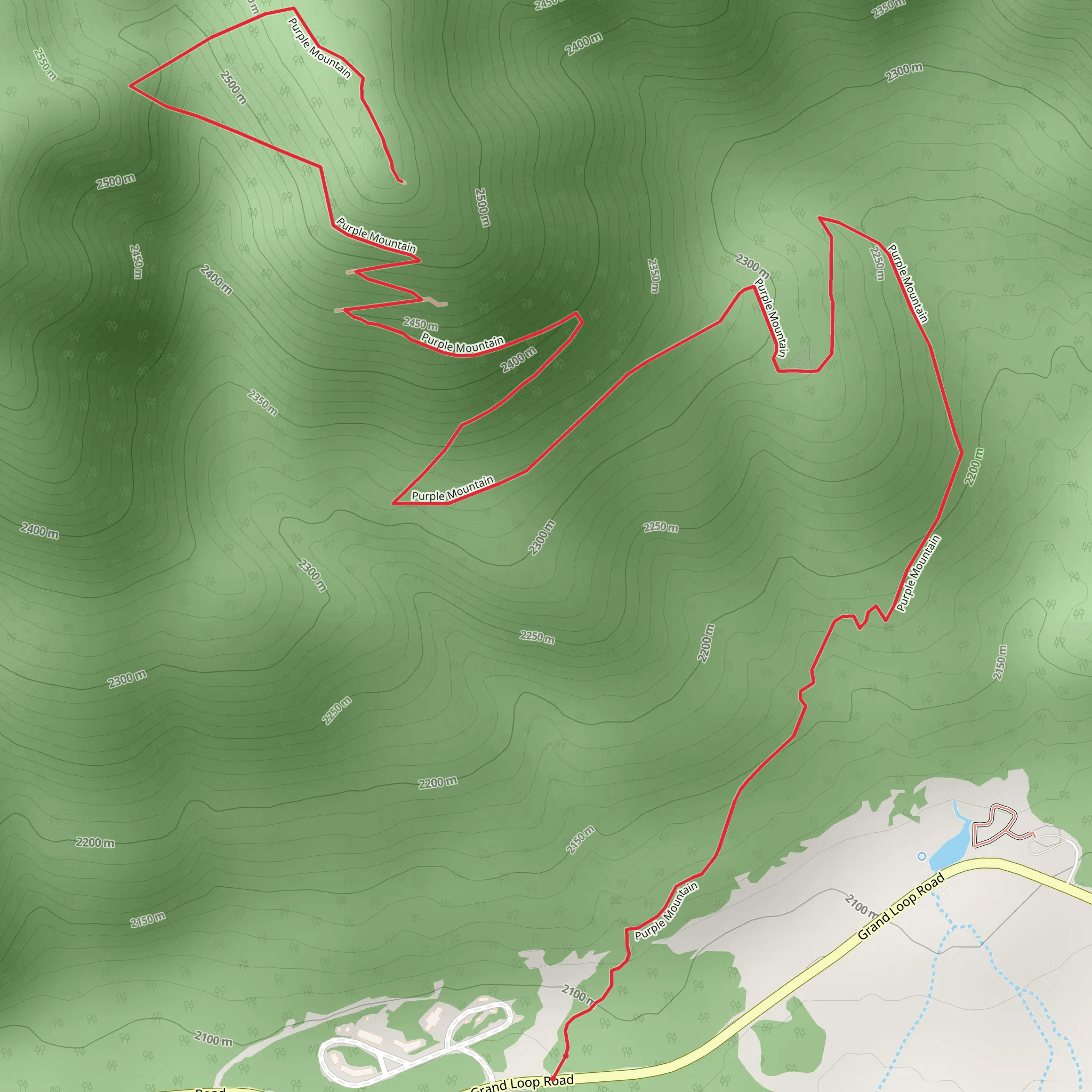 Purple Mountain Trail mobile static map