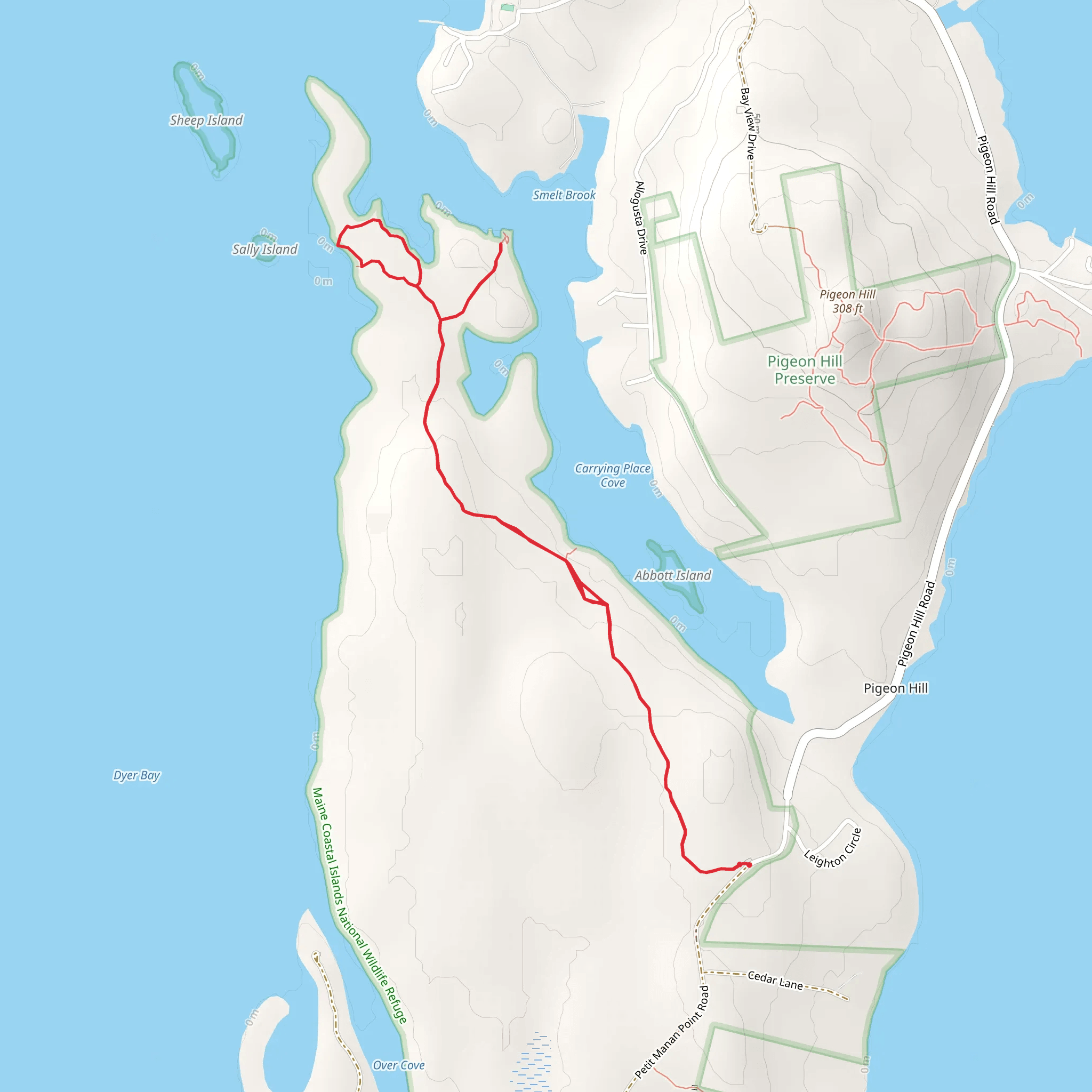 Birch Point Trail mobile static map