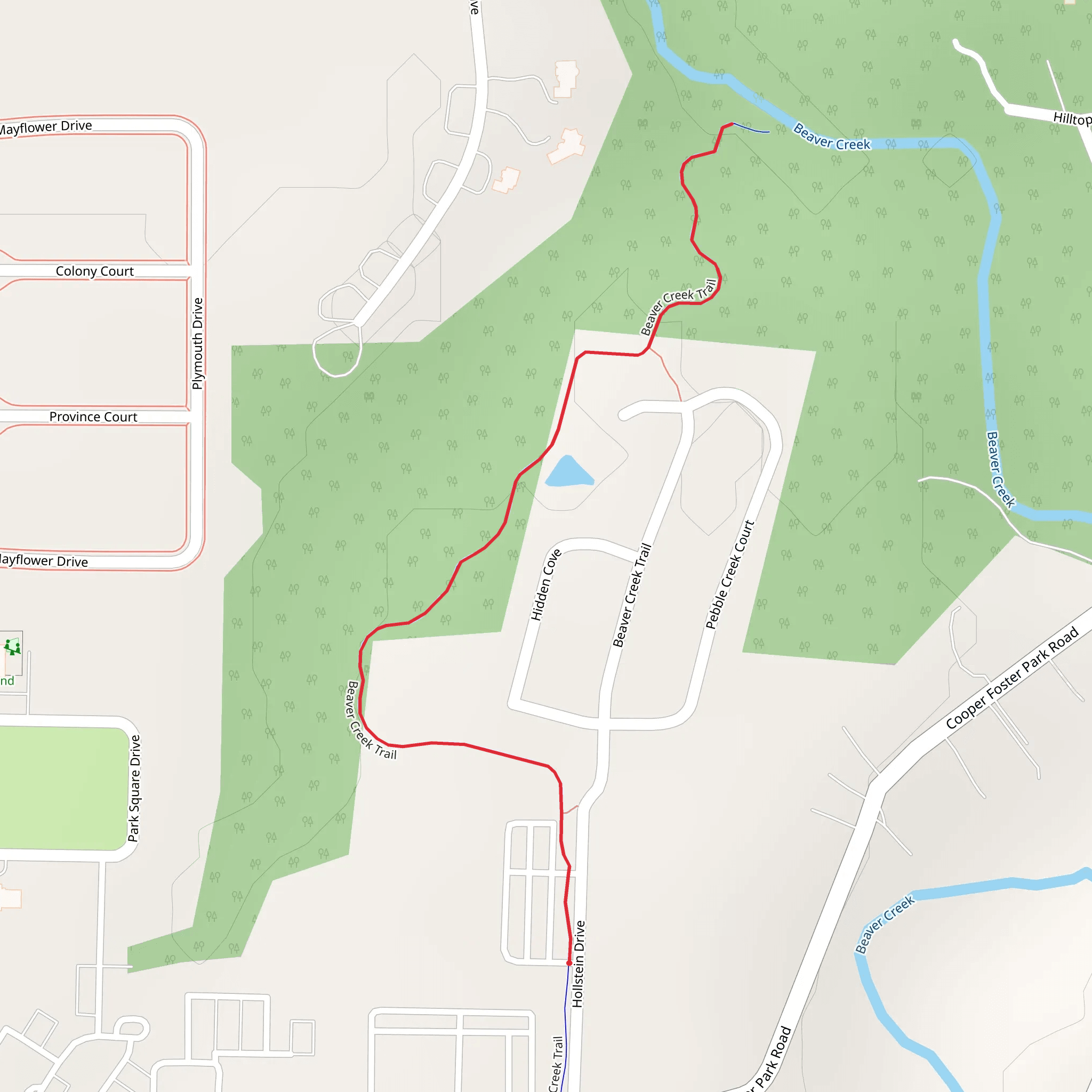 Beaver Creek Trail mobile static map