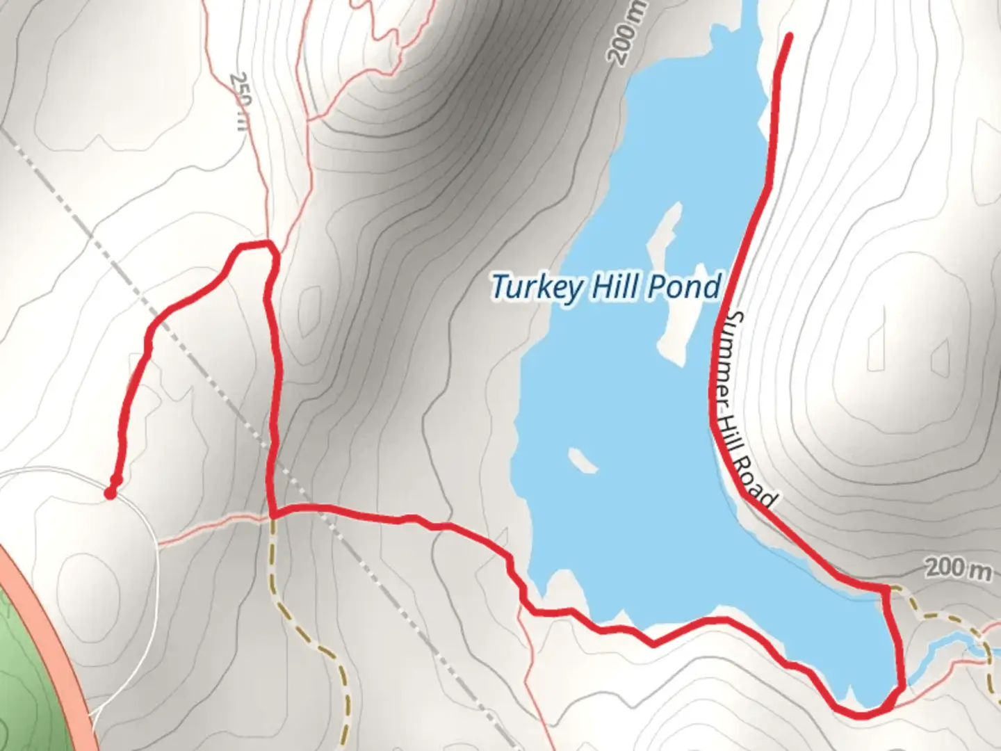 An image depicting the trail Popolopen Gorge Trail and Turkey Hill Pond Trail and its surrounding area.