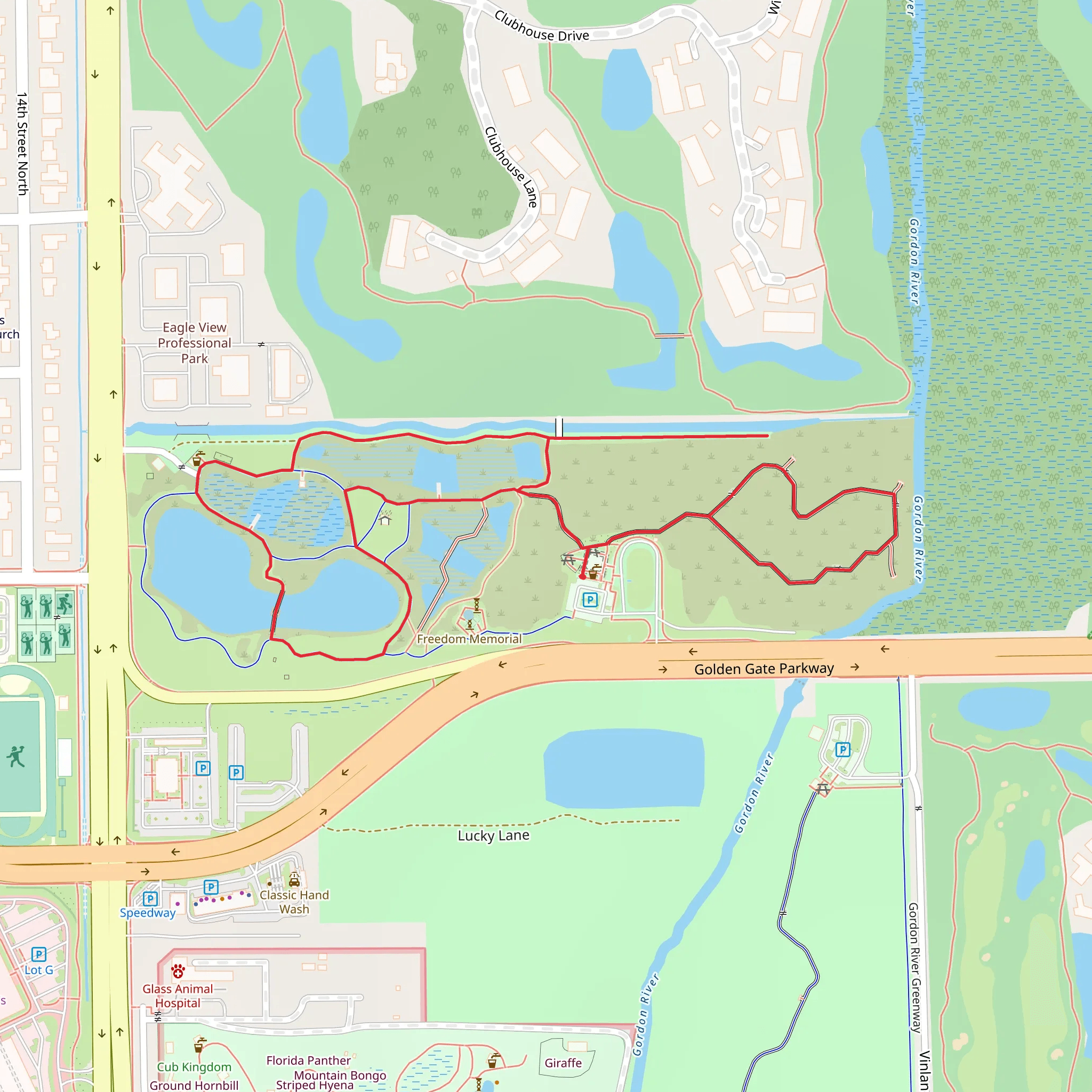 Butterfly Garden Area and fred W Coyle Freedom Park Loop mobile static map