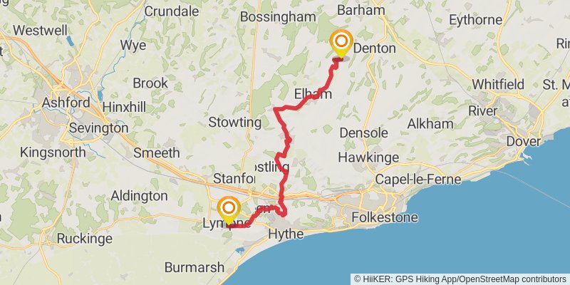 Southampton to Sandwich Walk stage 17 Map