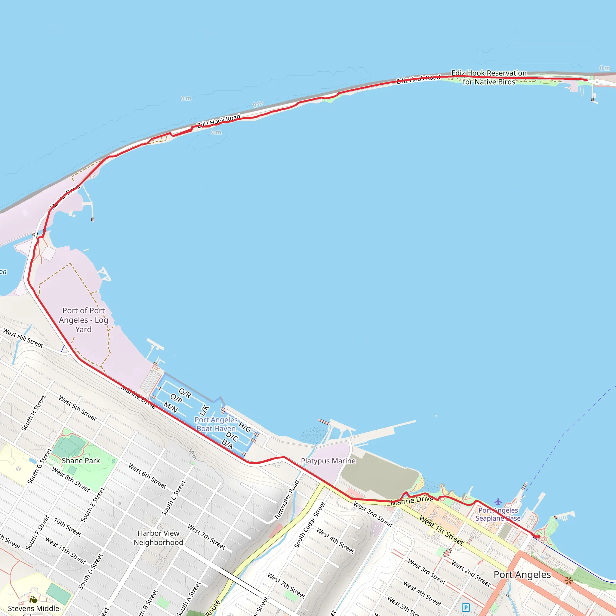 Ediz Hook Walk mobile static map