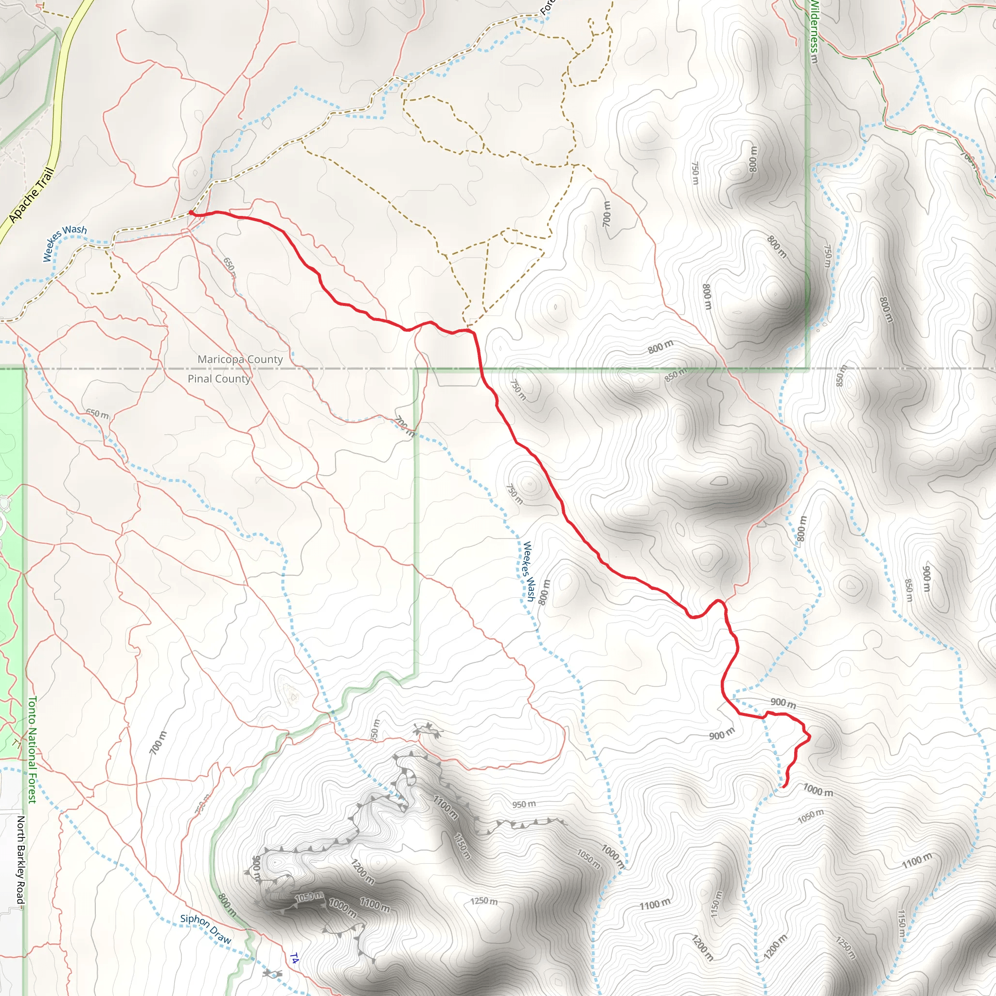 Massacre Falls Trail mobile static map