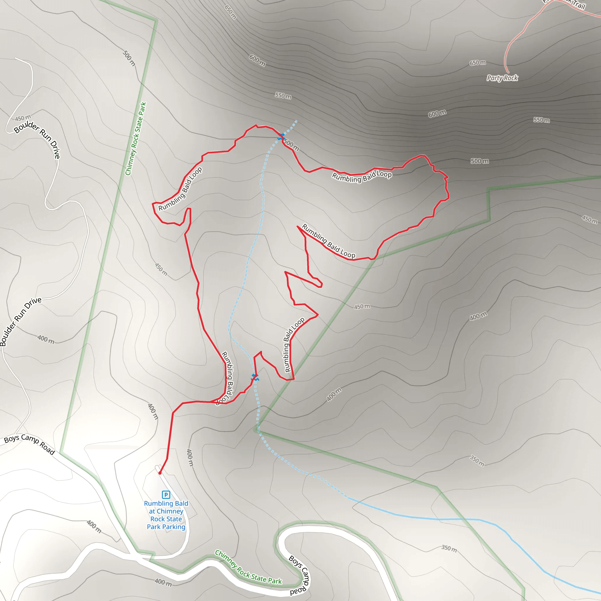 Rumbling Bald Loop mobile static map