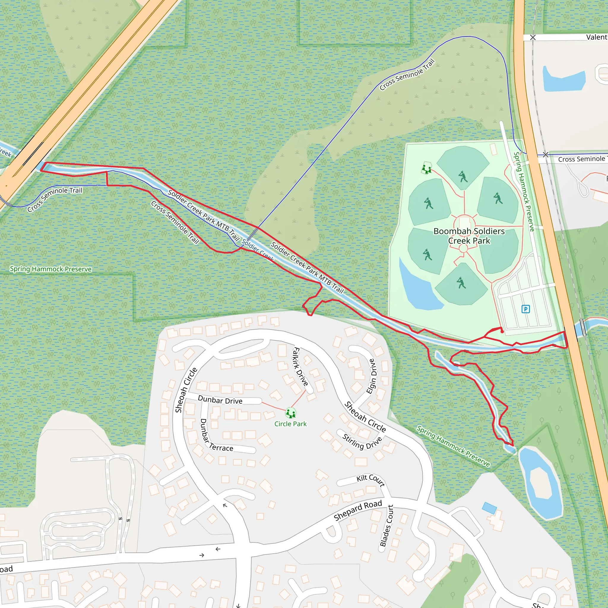 Soldier Creek Park Loop Trail mobile static map