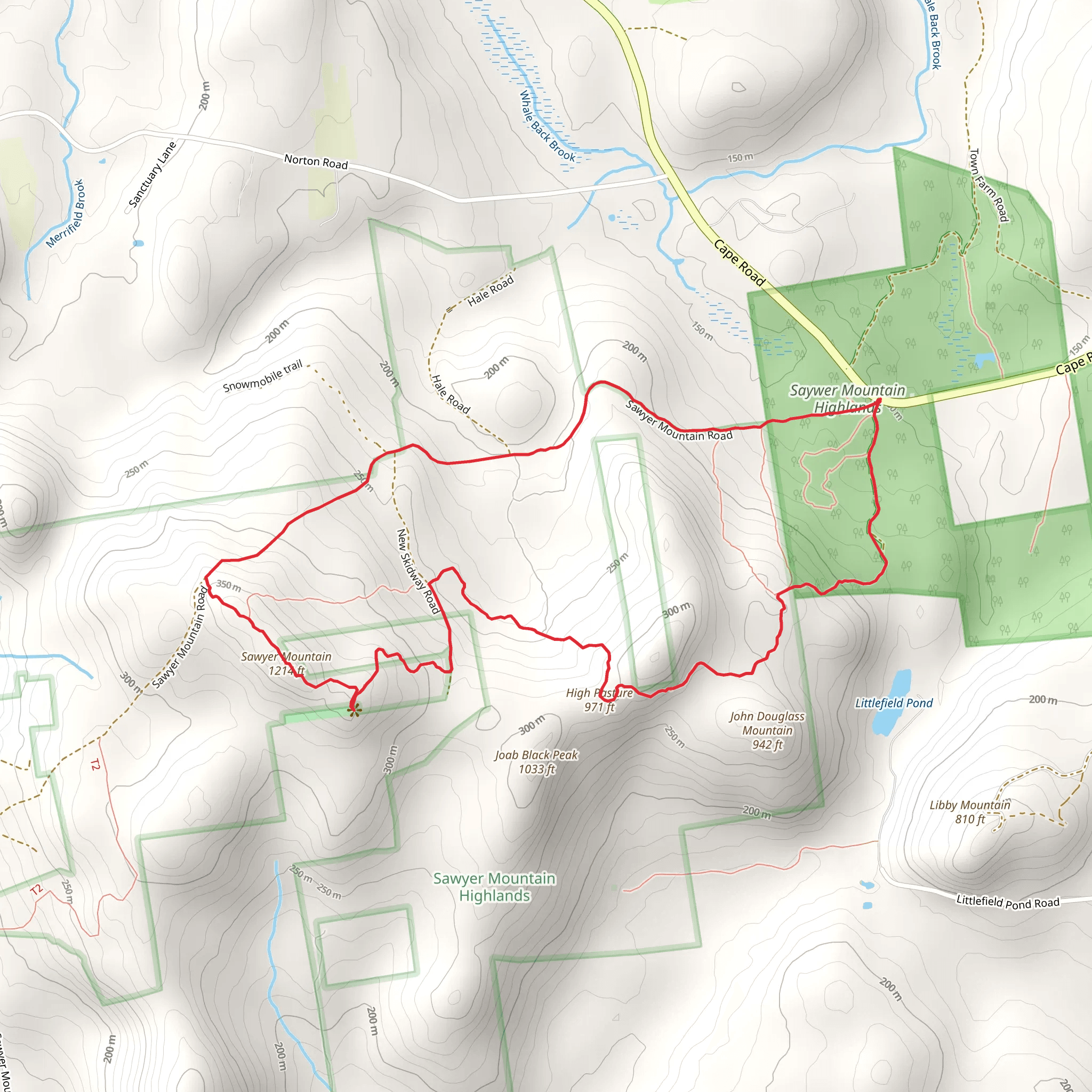 Sawyer Mountain Loop via Sherwood Libby Trail mobile static map