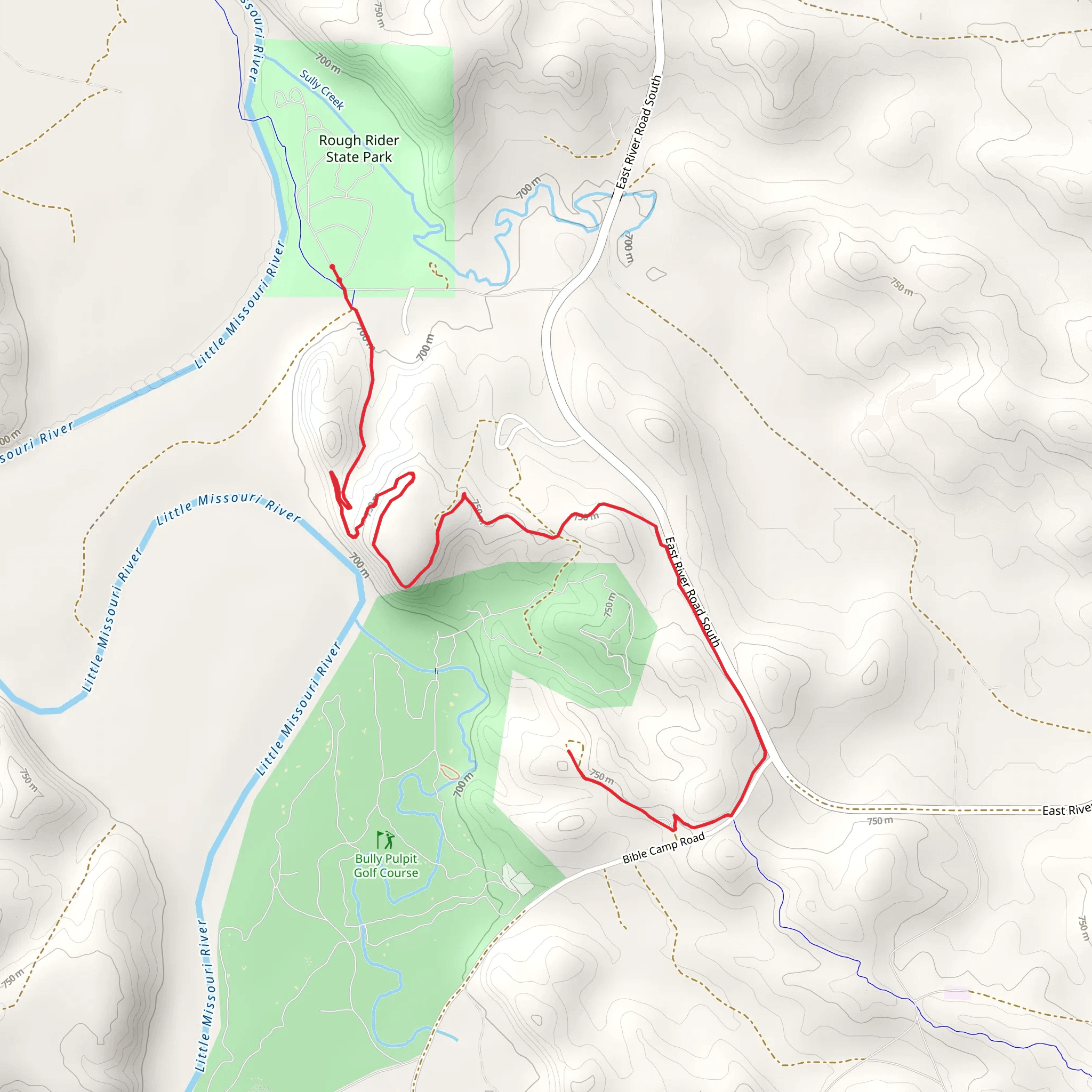 Bully Pulpit and Maah Daah Hey II Trail mobile static map