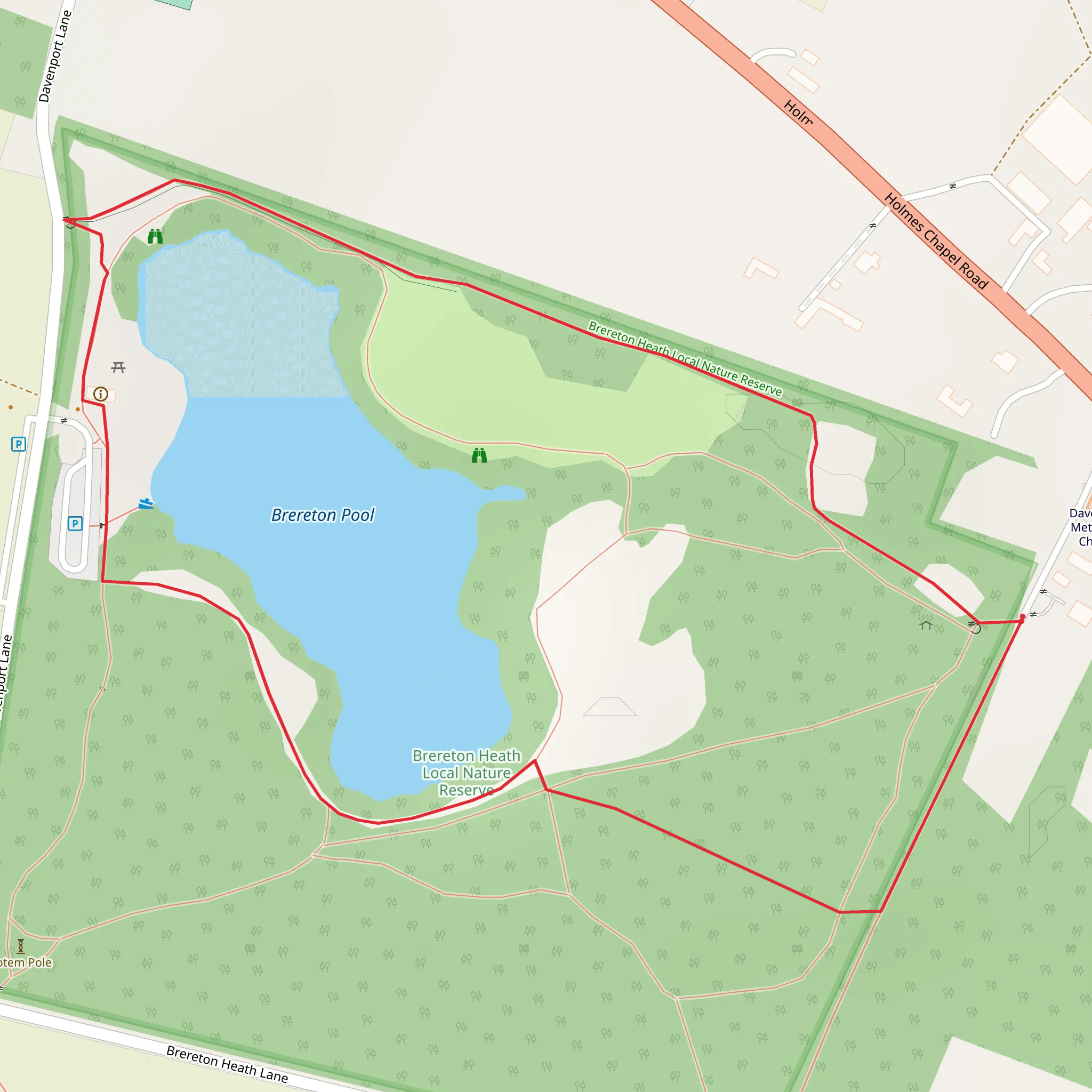 Brereton Heath Country Park Loop mobile static map