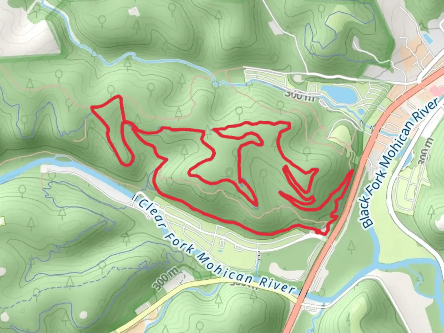 An image depicting the trail Mohican Mountain Loop Trail and its surrounding area.