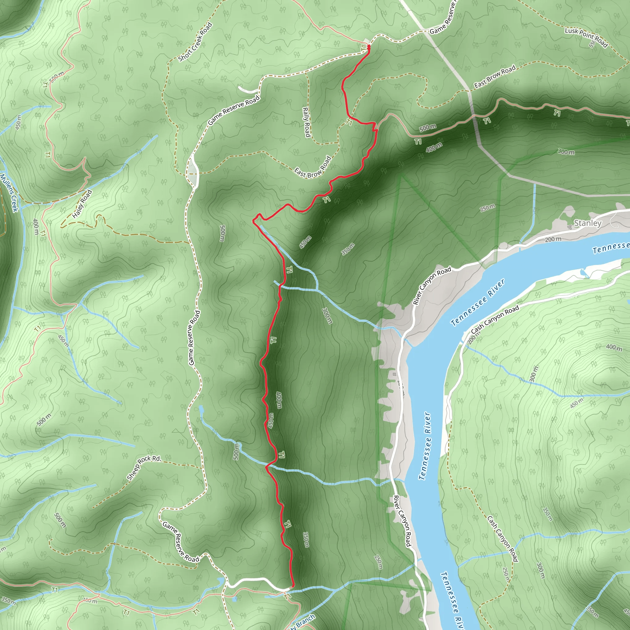 Cumberland Trail mobile static map