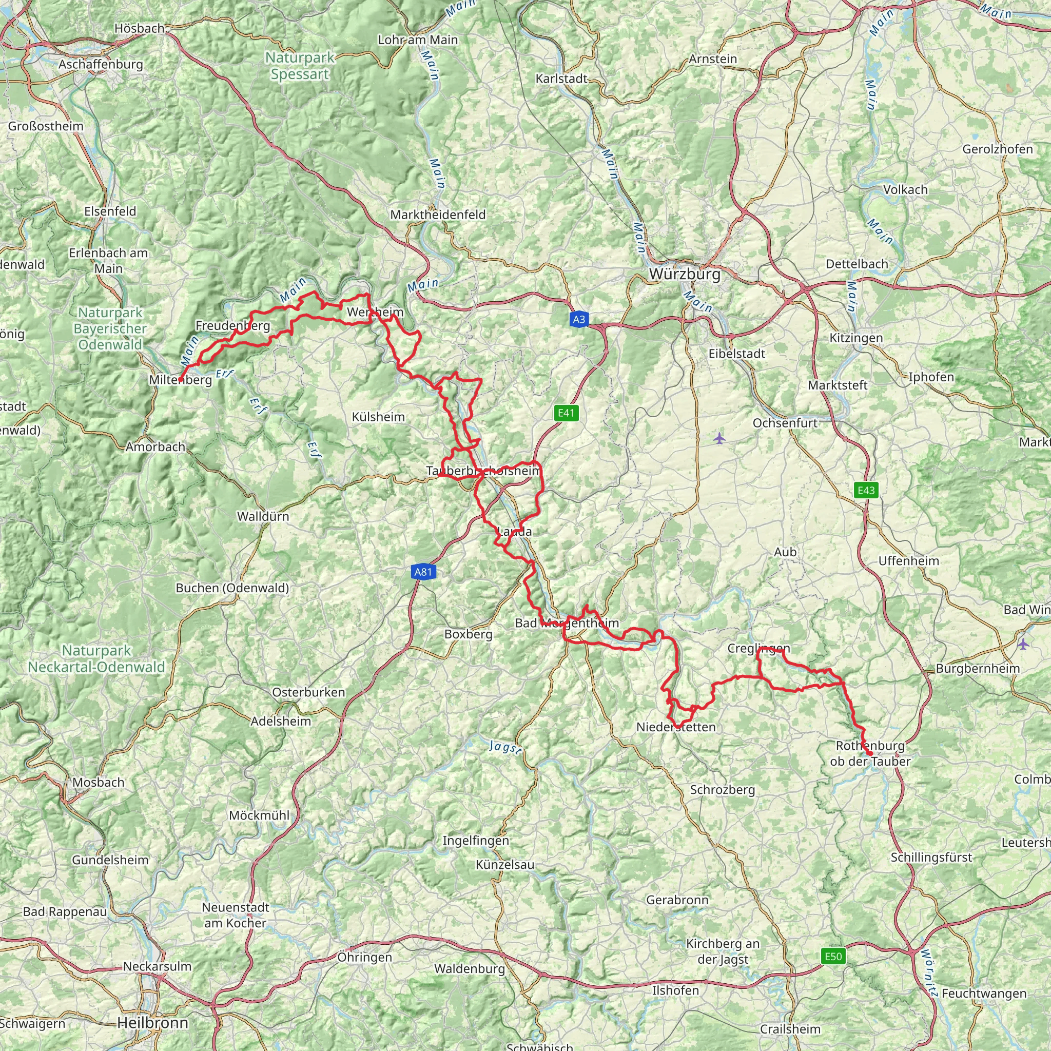 Jakobsweg Main-Taubertal mobile static map