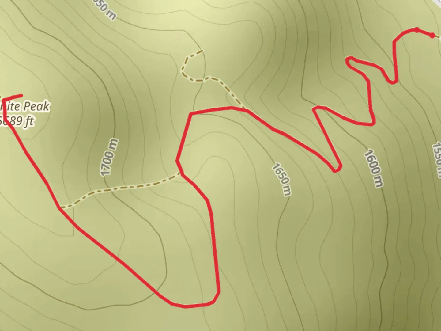 An image depicting the trail Granite Peak from Red Rock Road and its surrounding area.
