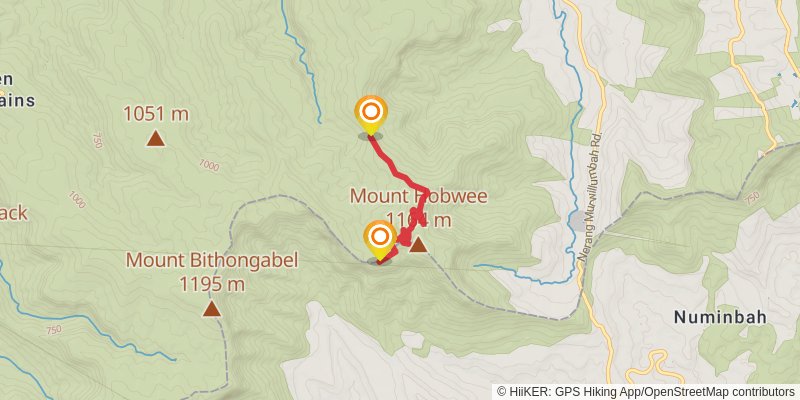 Binna Burra and O'Reilly's Track alt 2 Map