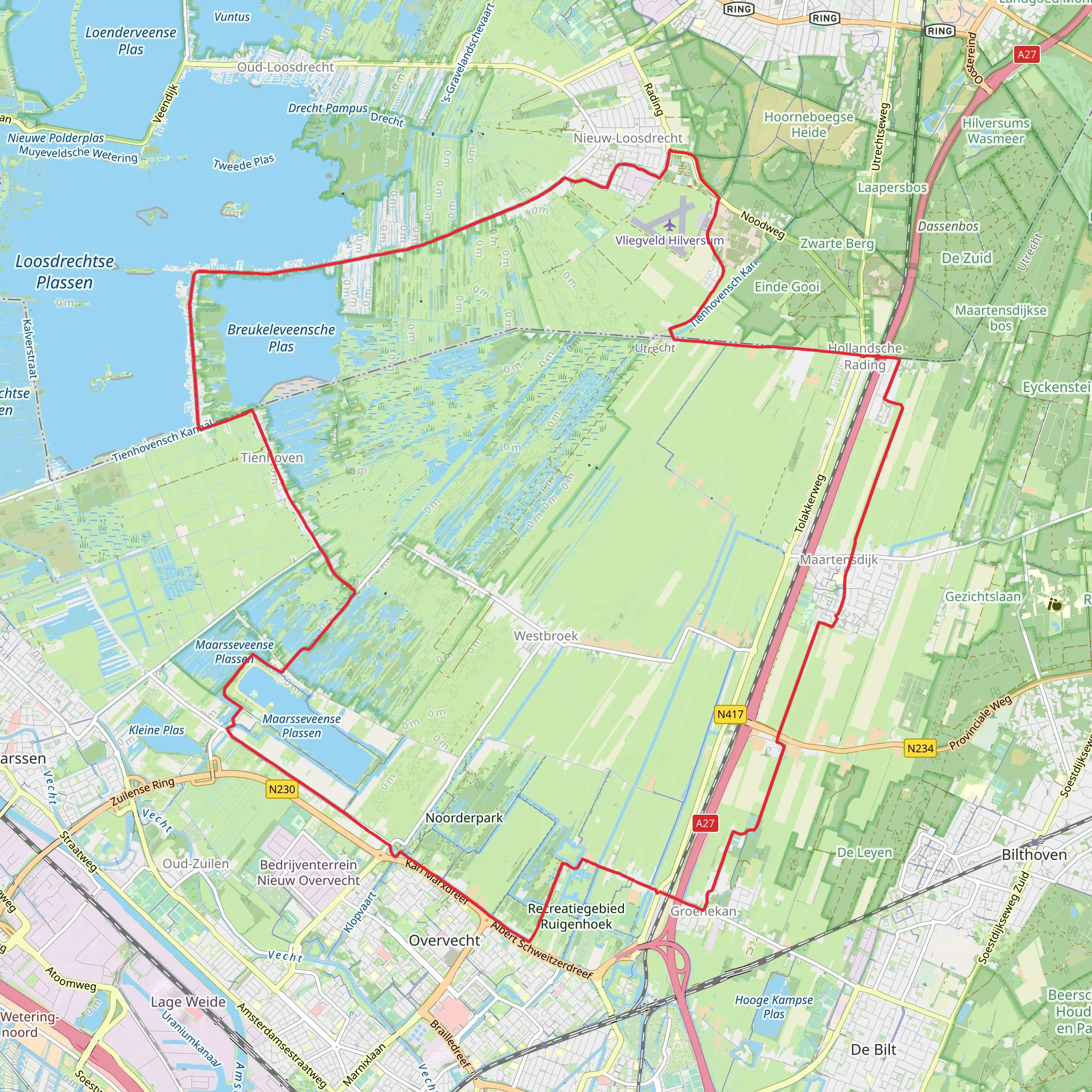 Muyeveld and Tienhoven via Koninklijke Weg mobile static map