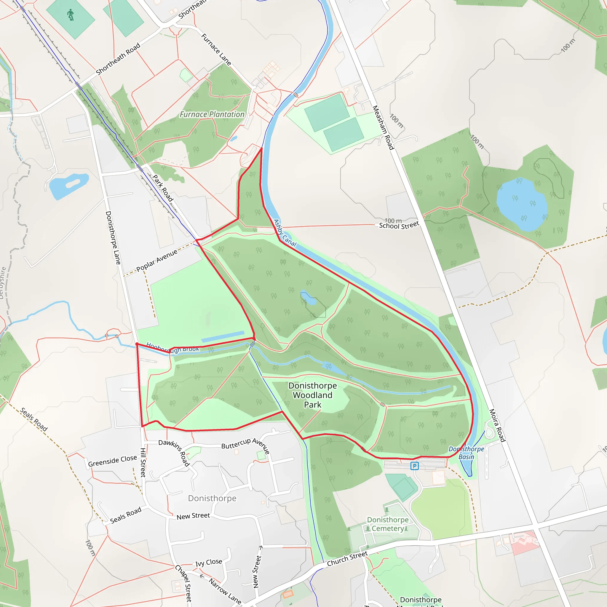Donisthorpe Woodland Park Loop mobile static map