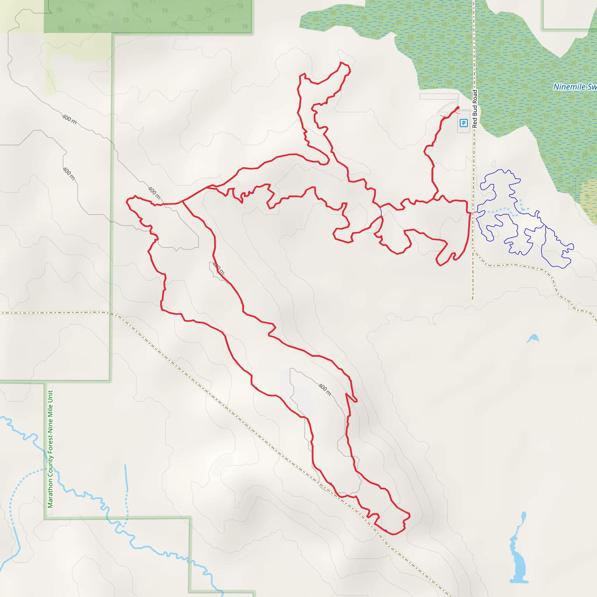 The Pines, Up Nort and Chain Smoker Loop mobile static map