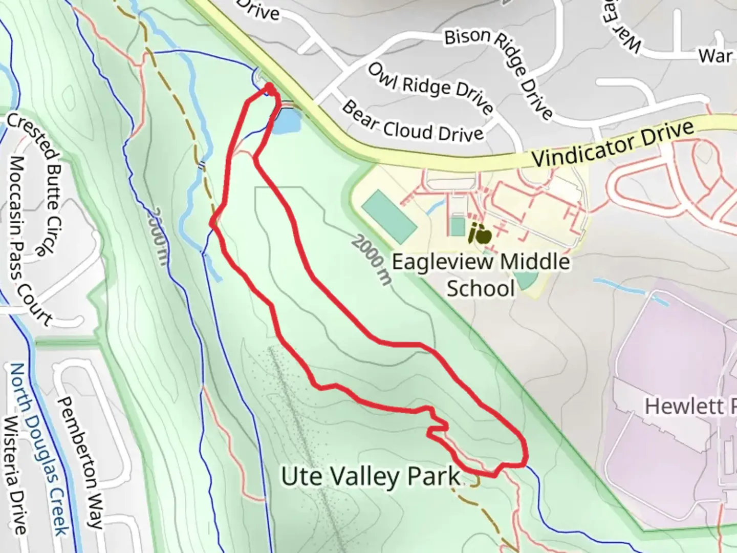 An image depicting the trail Ute Valley Park Loop Trail and its surrounding area.