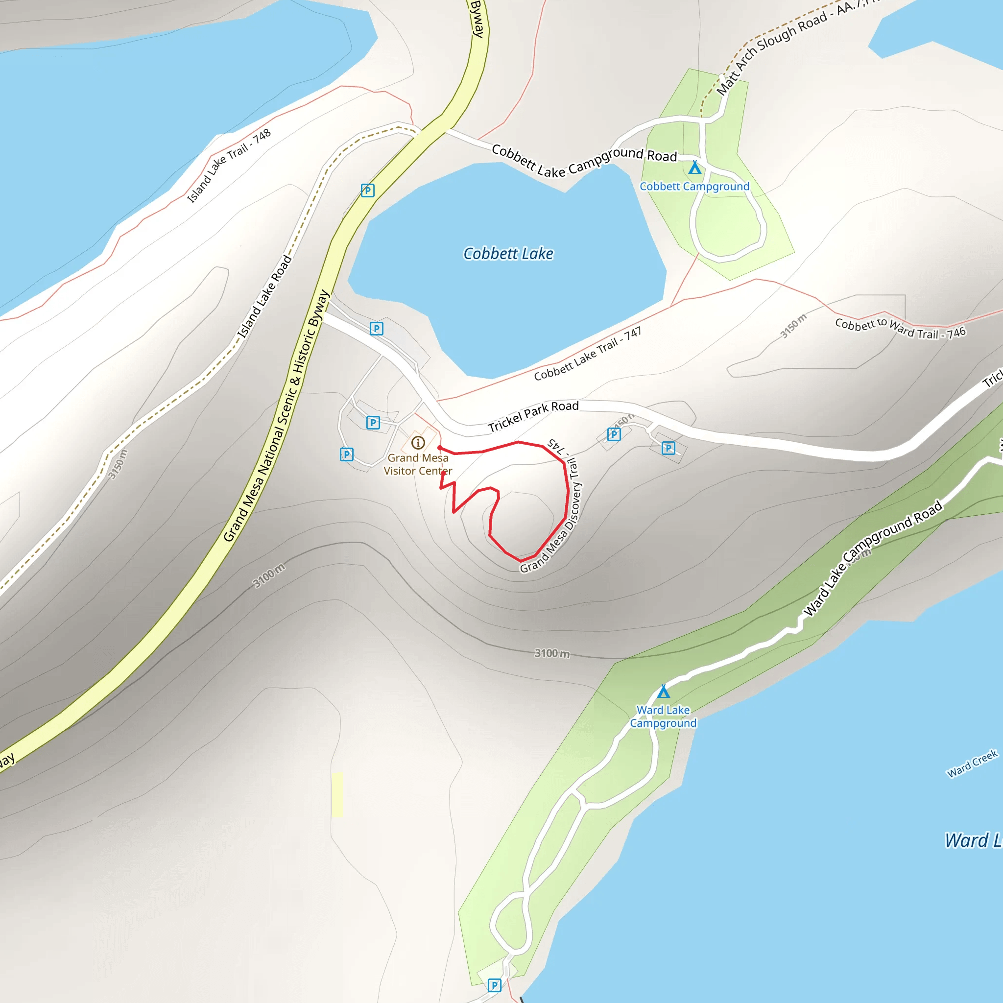 Grand Mesa Discovery Loop Trail mobile static map