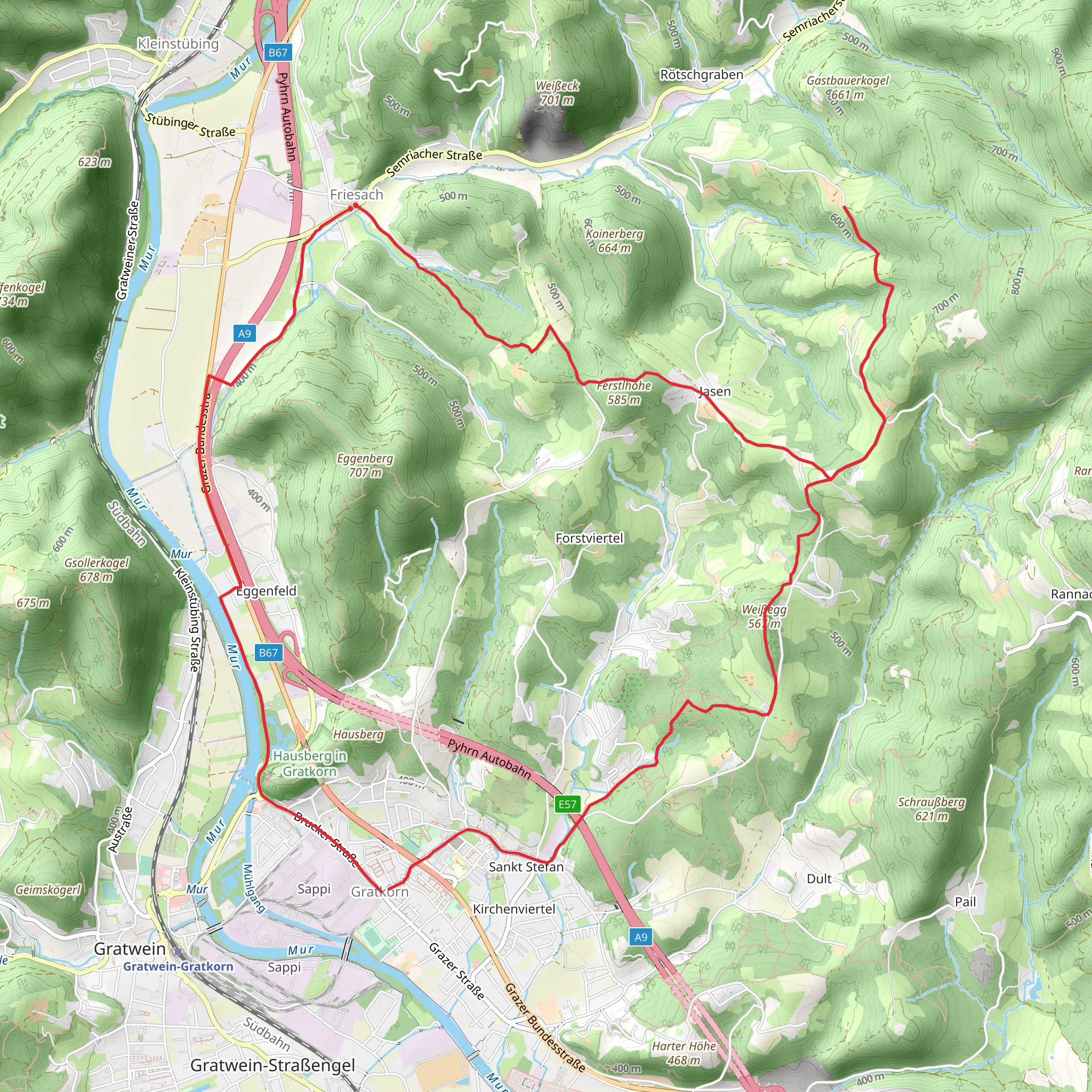 Friesach – Ferstlhöhe – Gratkorn mobile static map
