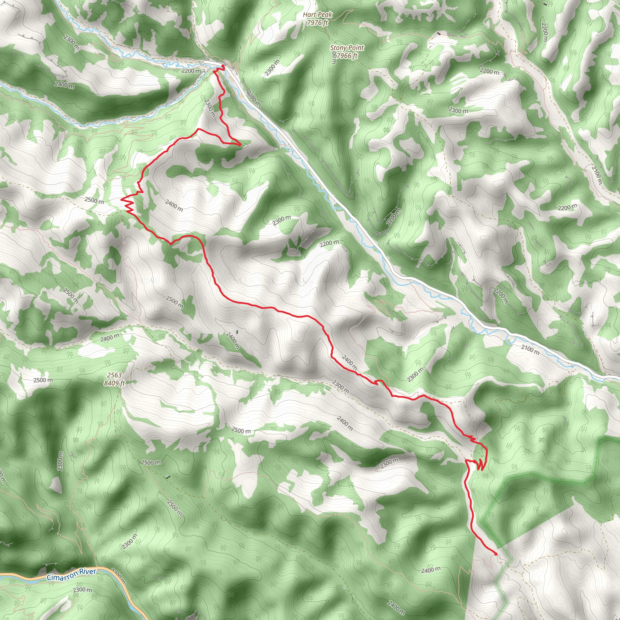 Ponil to Dean Camps Junction and Canyon to Dean Cow Trail mobile static map