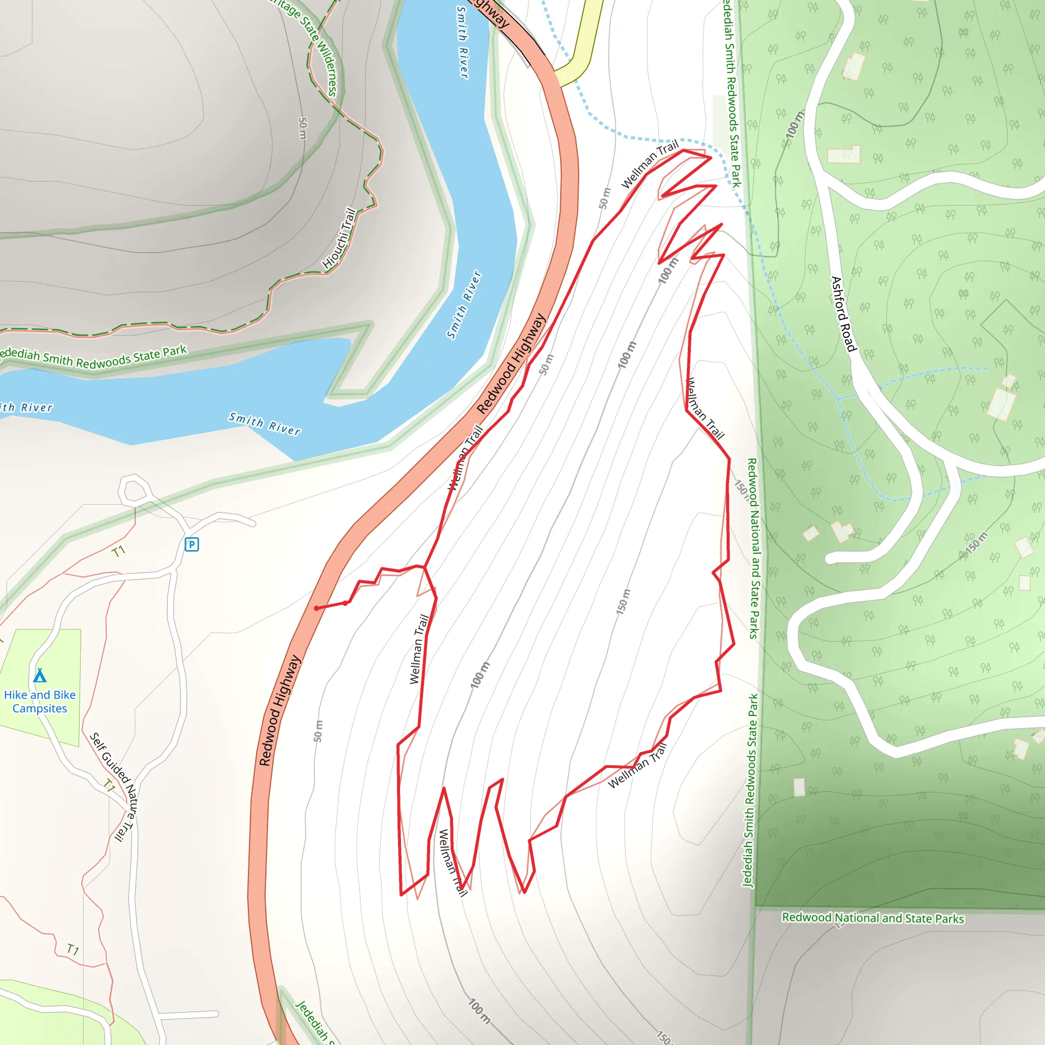 Wellman Loop Trail mobile static map