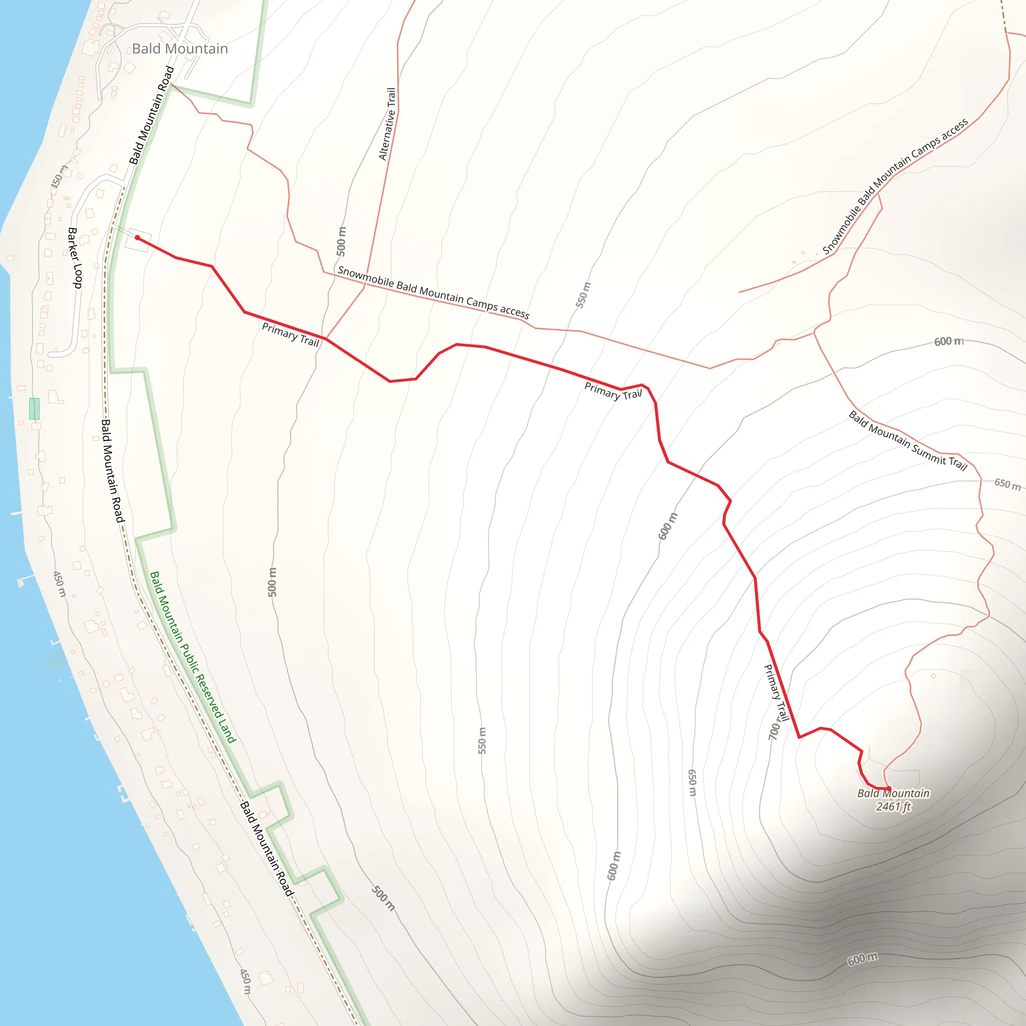 Bald Mountain Trail mobile static map