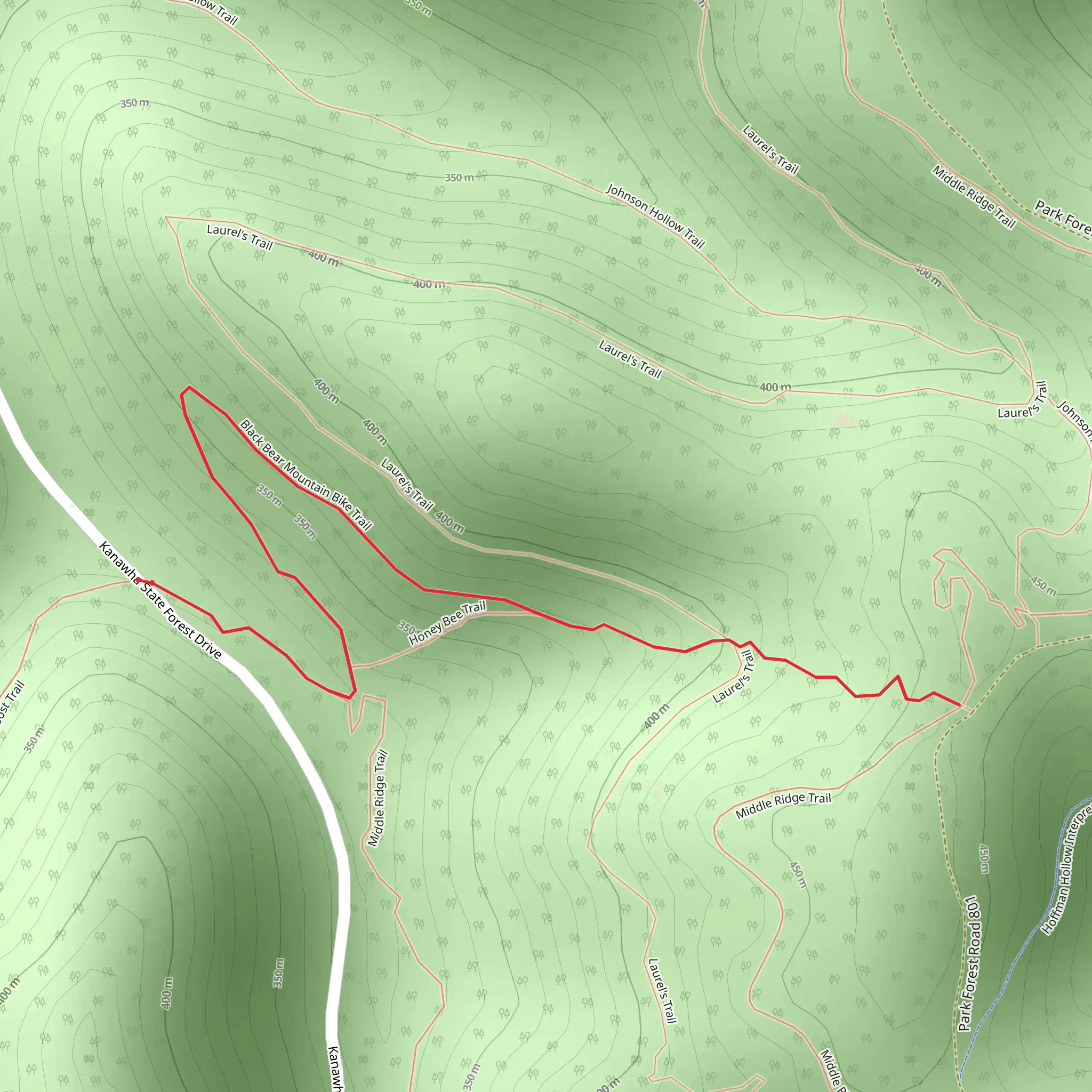 Black Bear Mountain Trail mobile static map