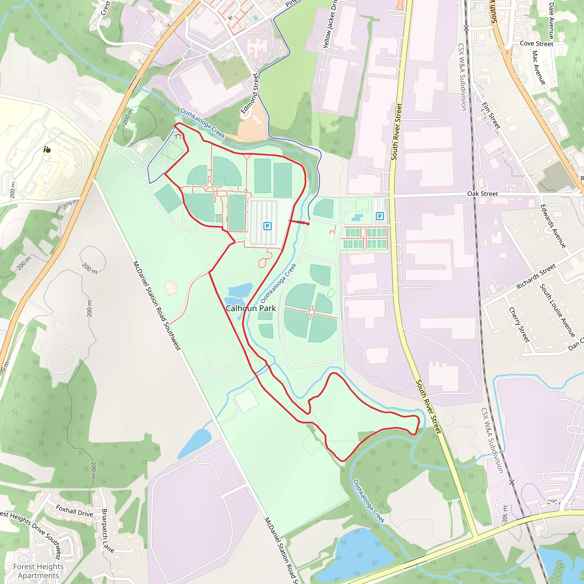Calhoun Park Loop mobile static map