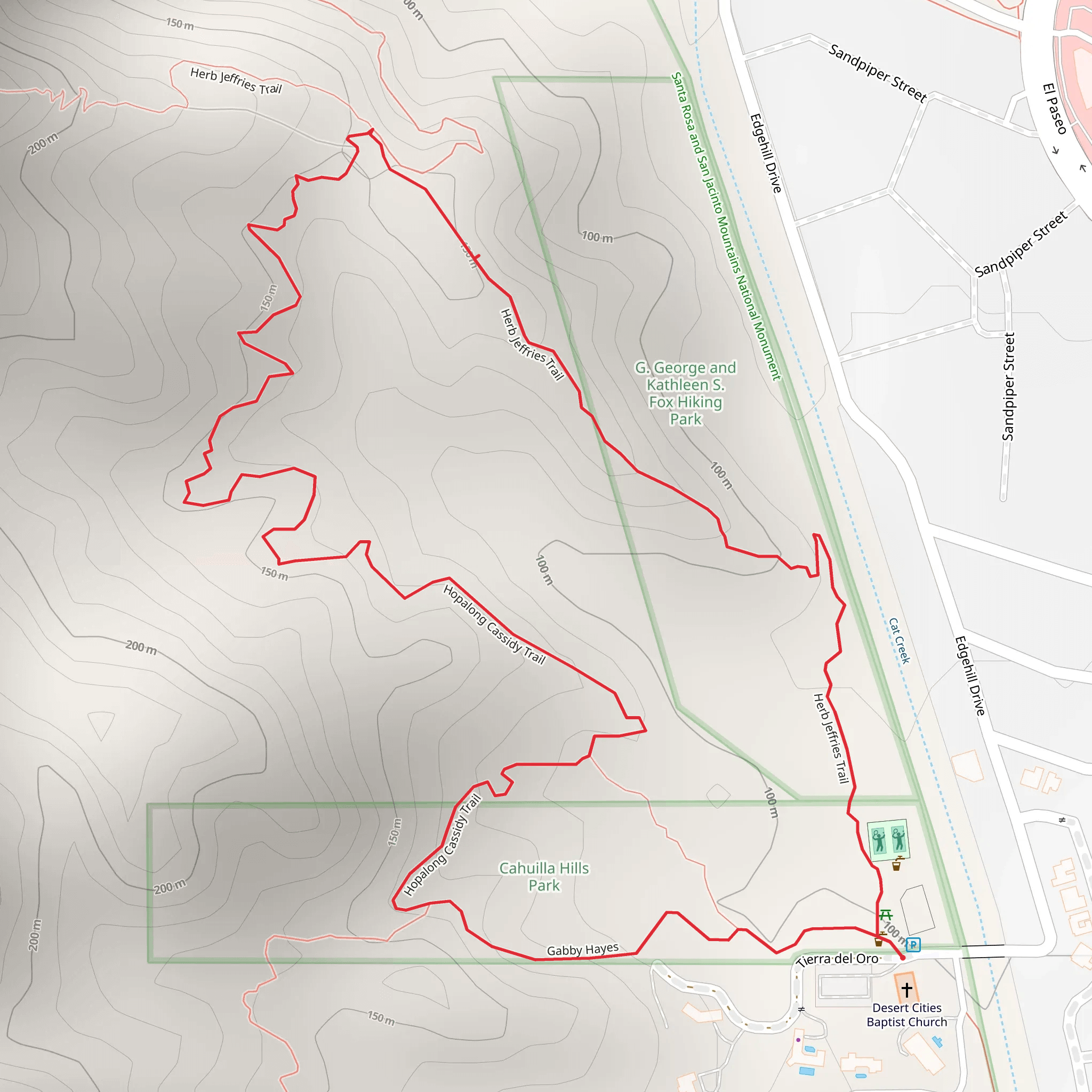 Gabby Hayes, Hopalong Cassidy, and Herb Jeffries Loop Trail mobile static map