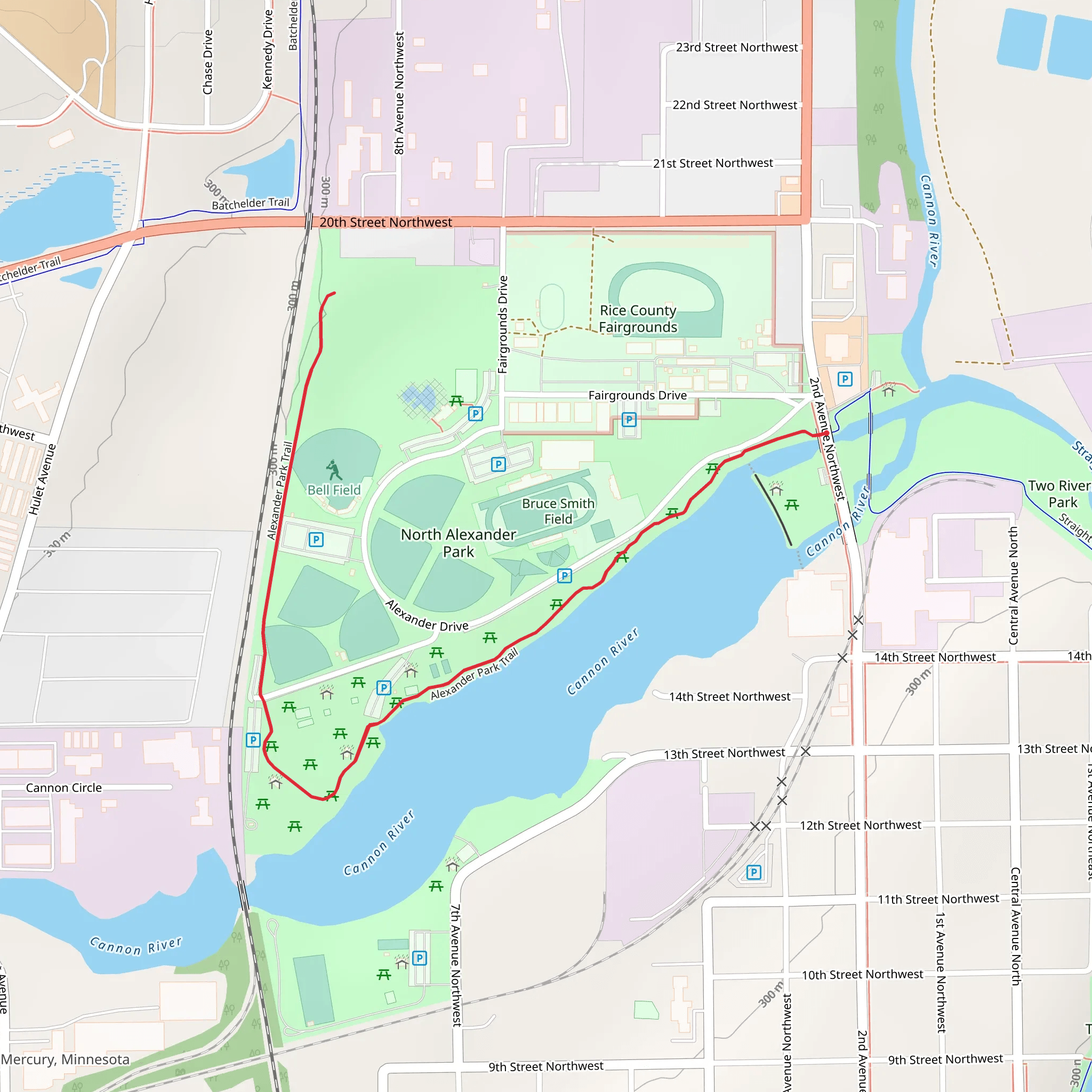 Alexander Park Trail mobile static map