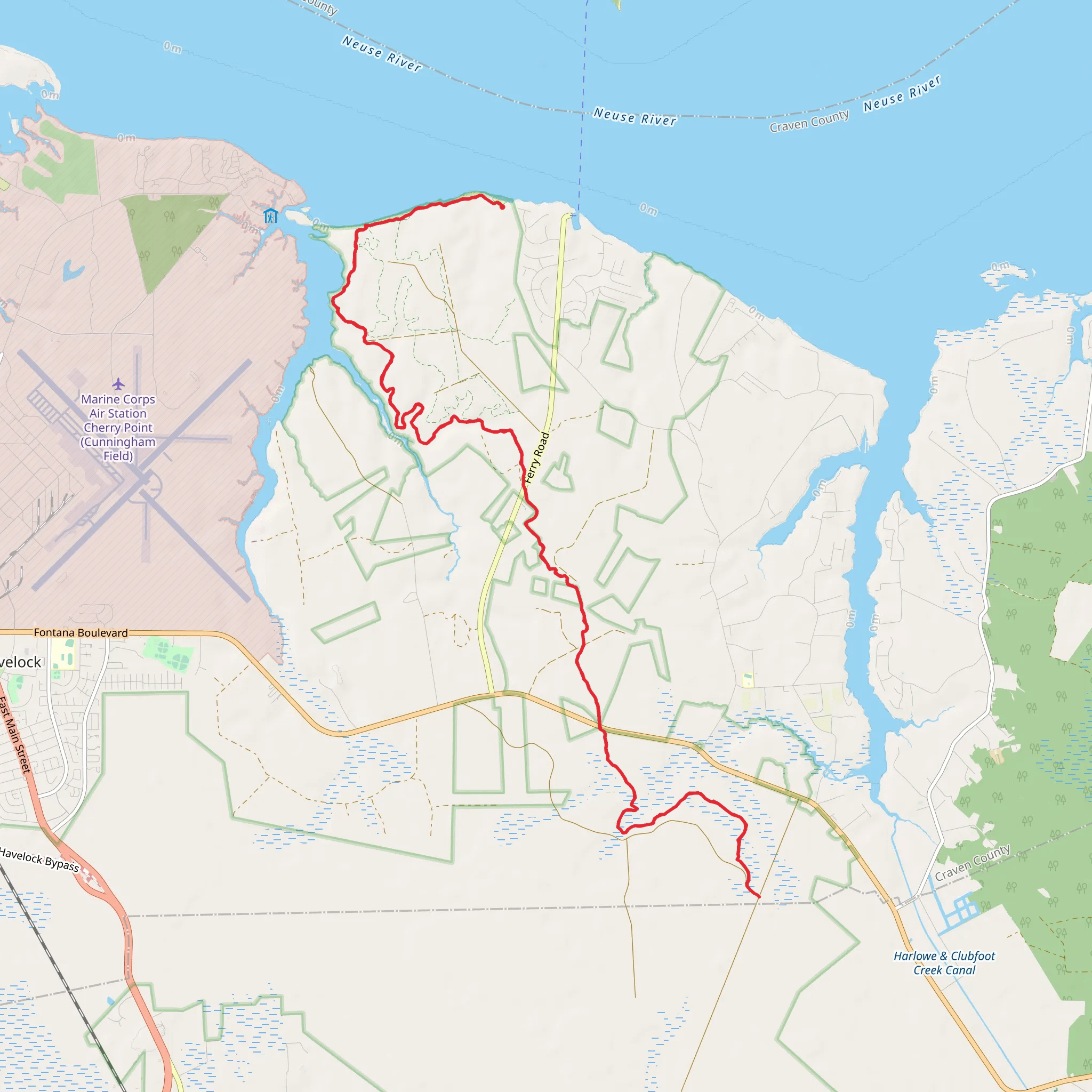 Neusiok Trail from Pine Cliff Road mobile static map