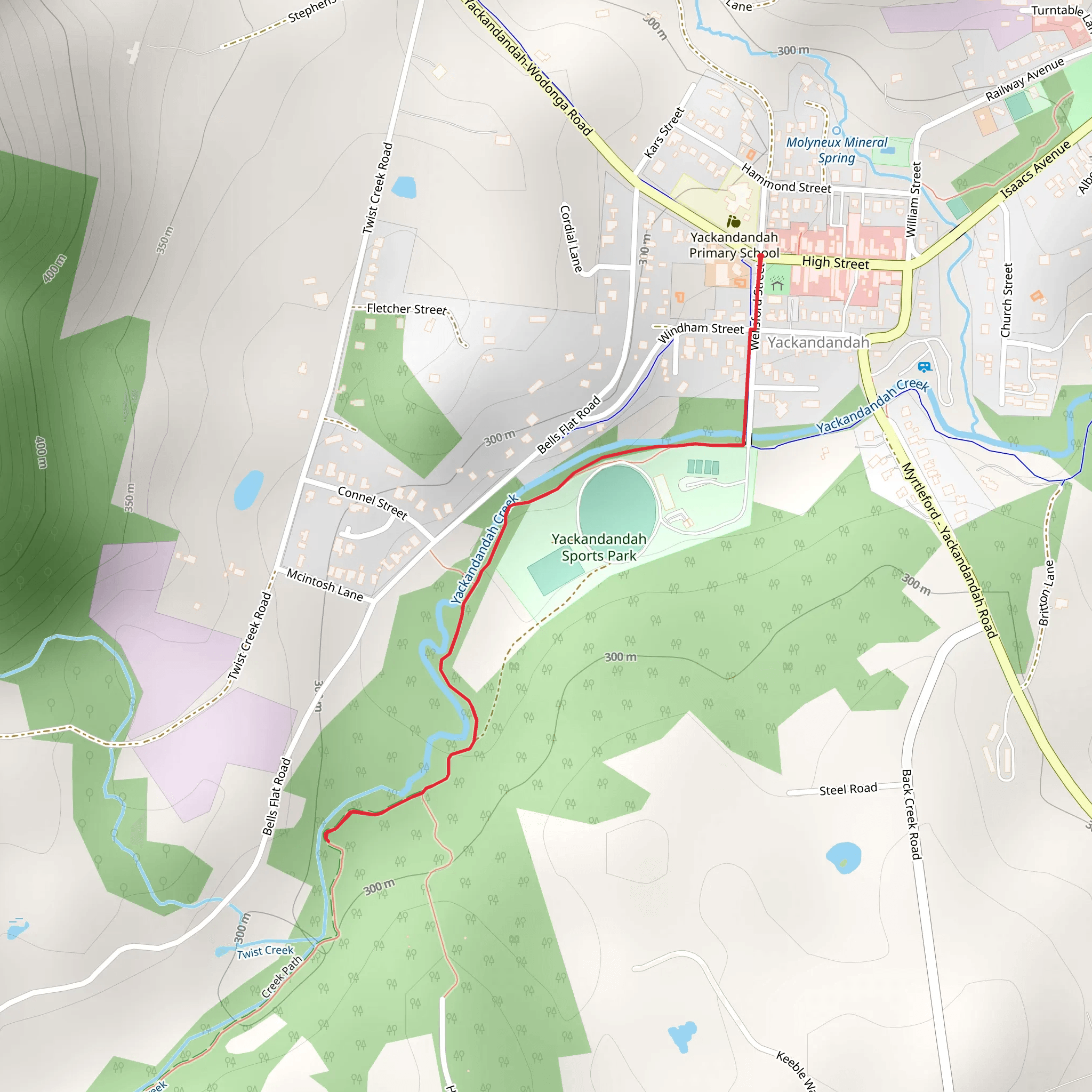 Yackandandah Gorge Scenic Walk mobile static map