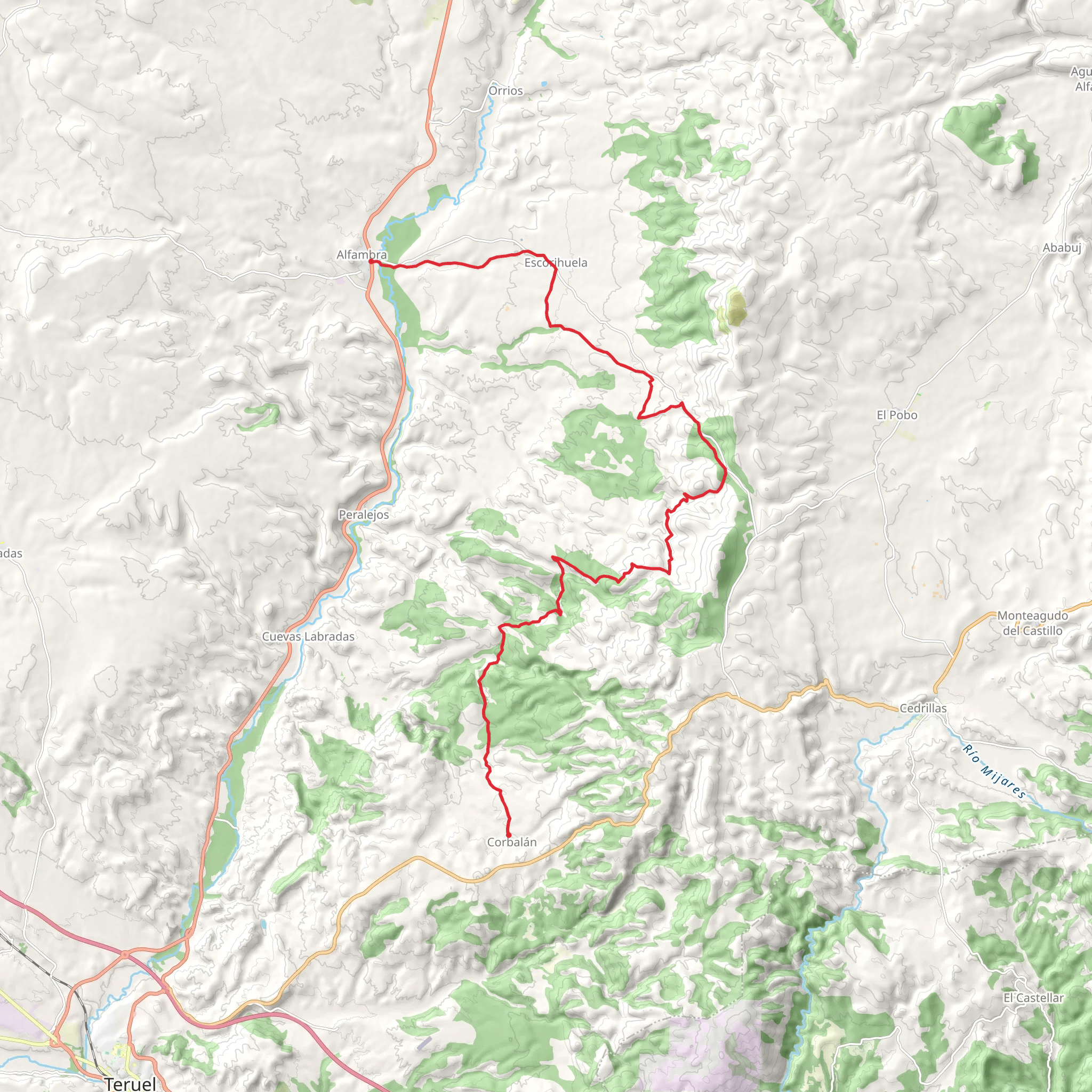 Corbalan - Alfambra PR TE 35 mobile static map