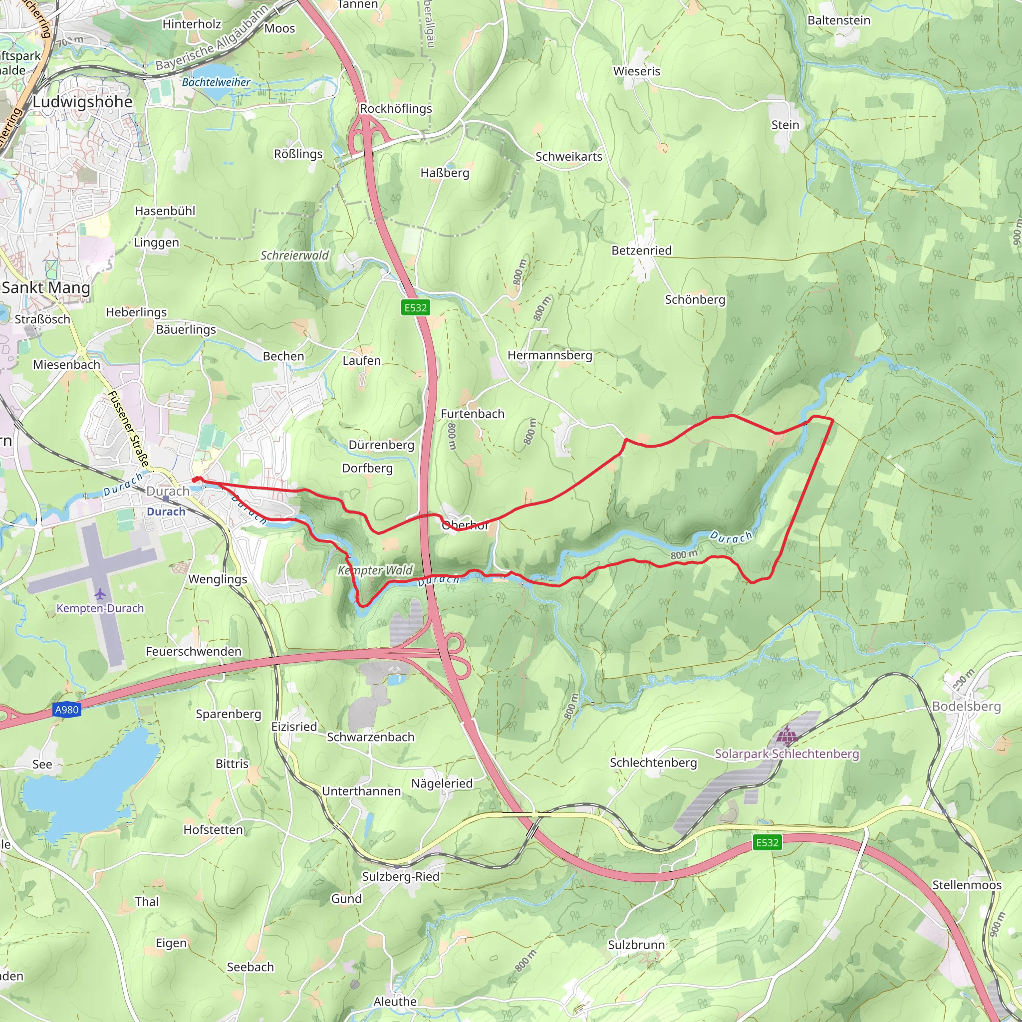 Durach - Einkehrweg Loop mobile static map