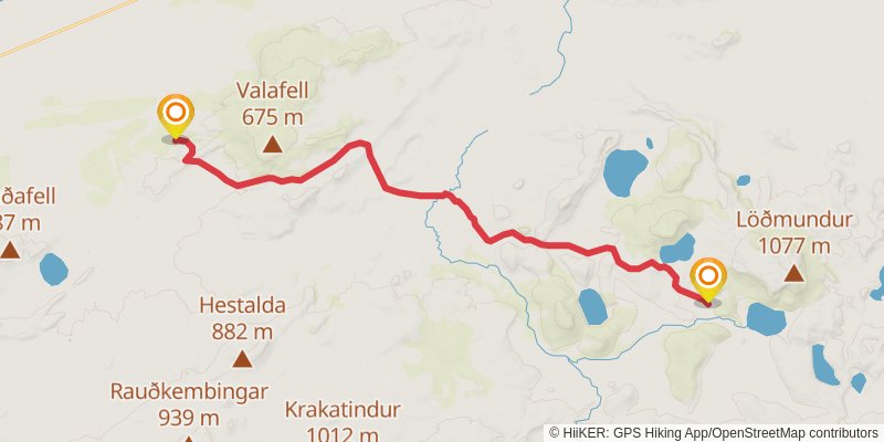 Rjùpnavellir to Skògar stage 2 Map