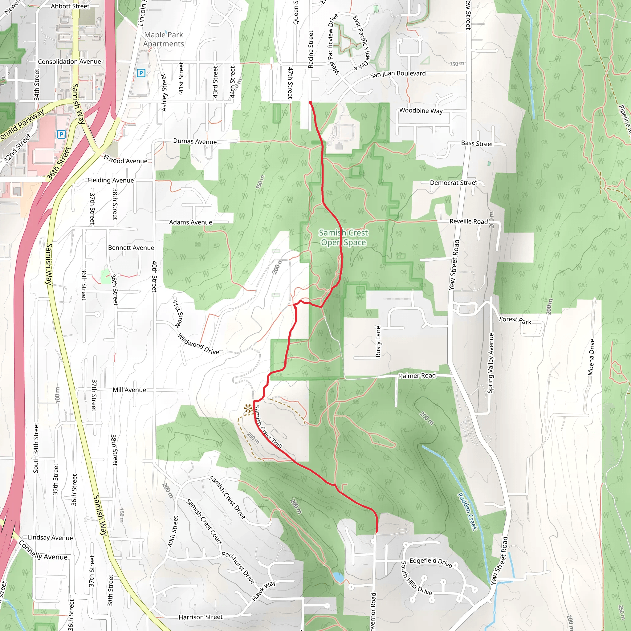 Samish Crest Trail mobile static map