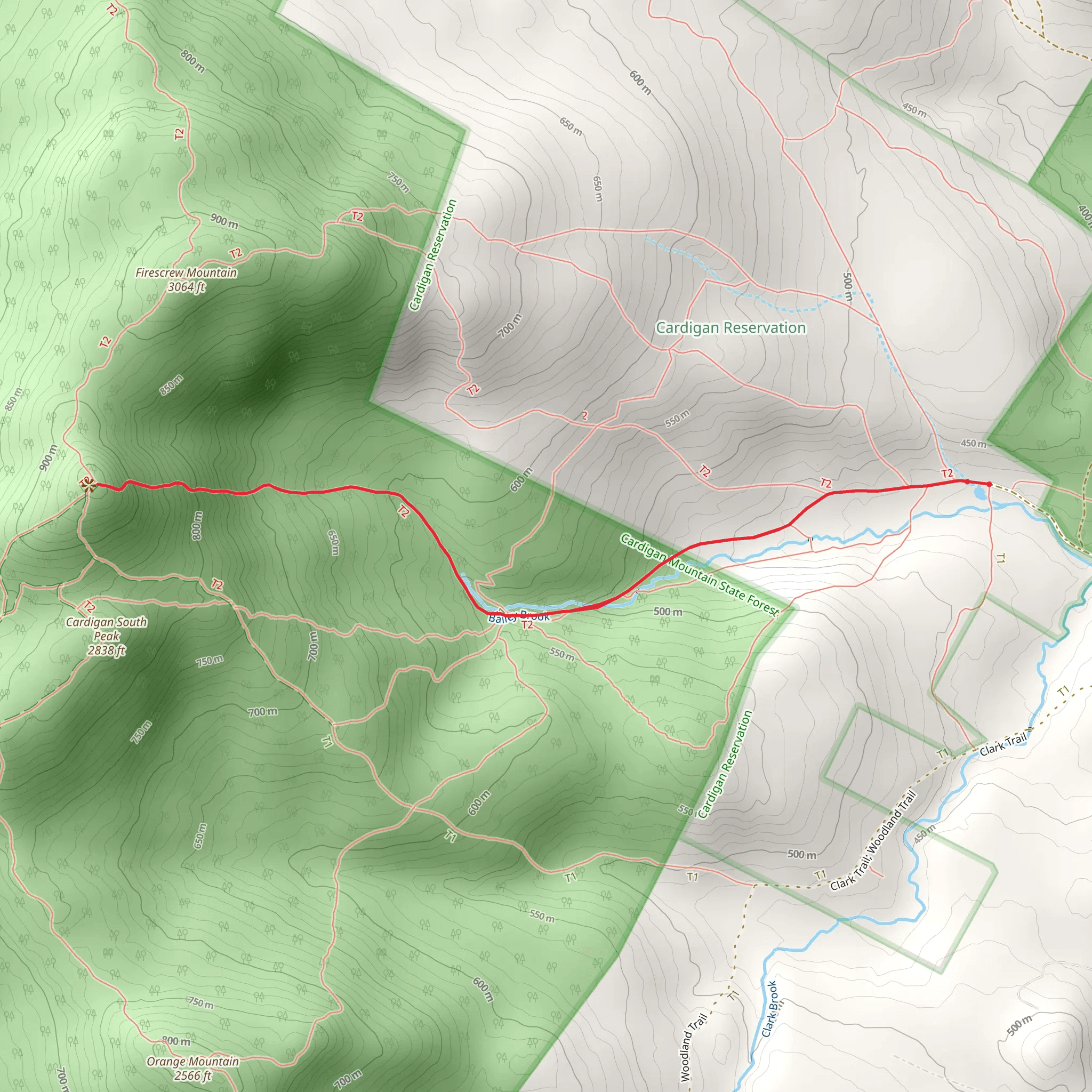 Mount Cardigan via Holt Trail mobile static map
